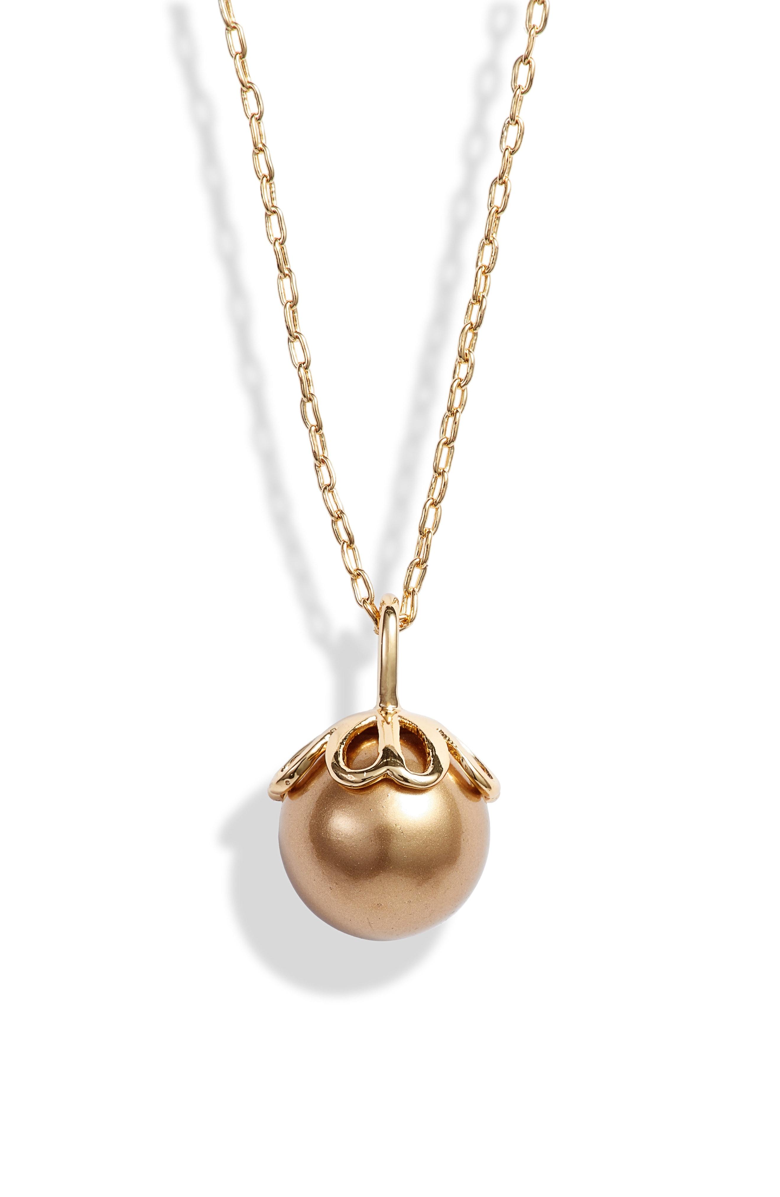Lyst Kate Spade Pearlette Mini Pendant Necklace in Metallic