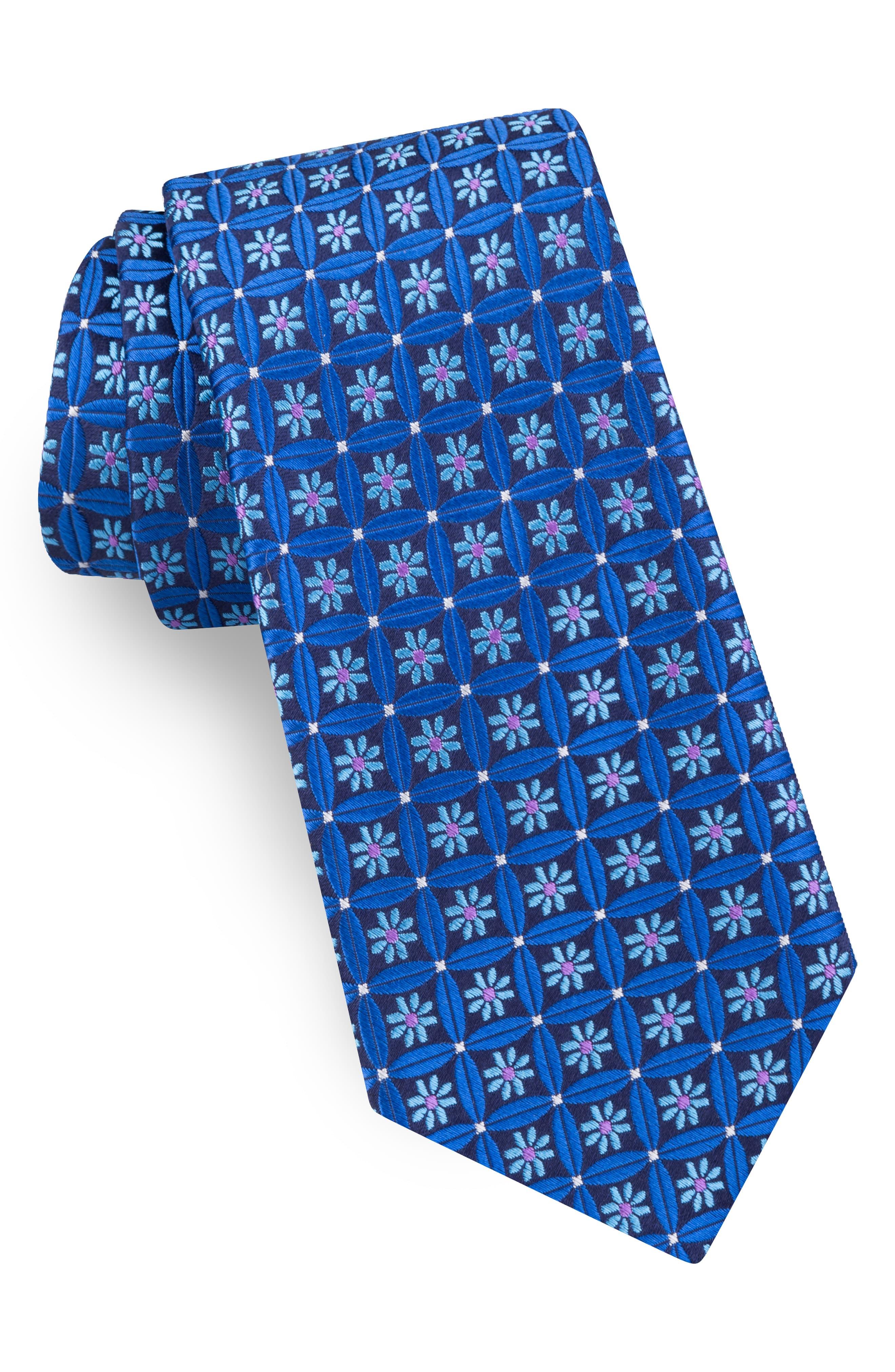 Ted Baker Flower Lattice Silk Tie in Blue for Men - Lyst