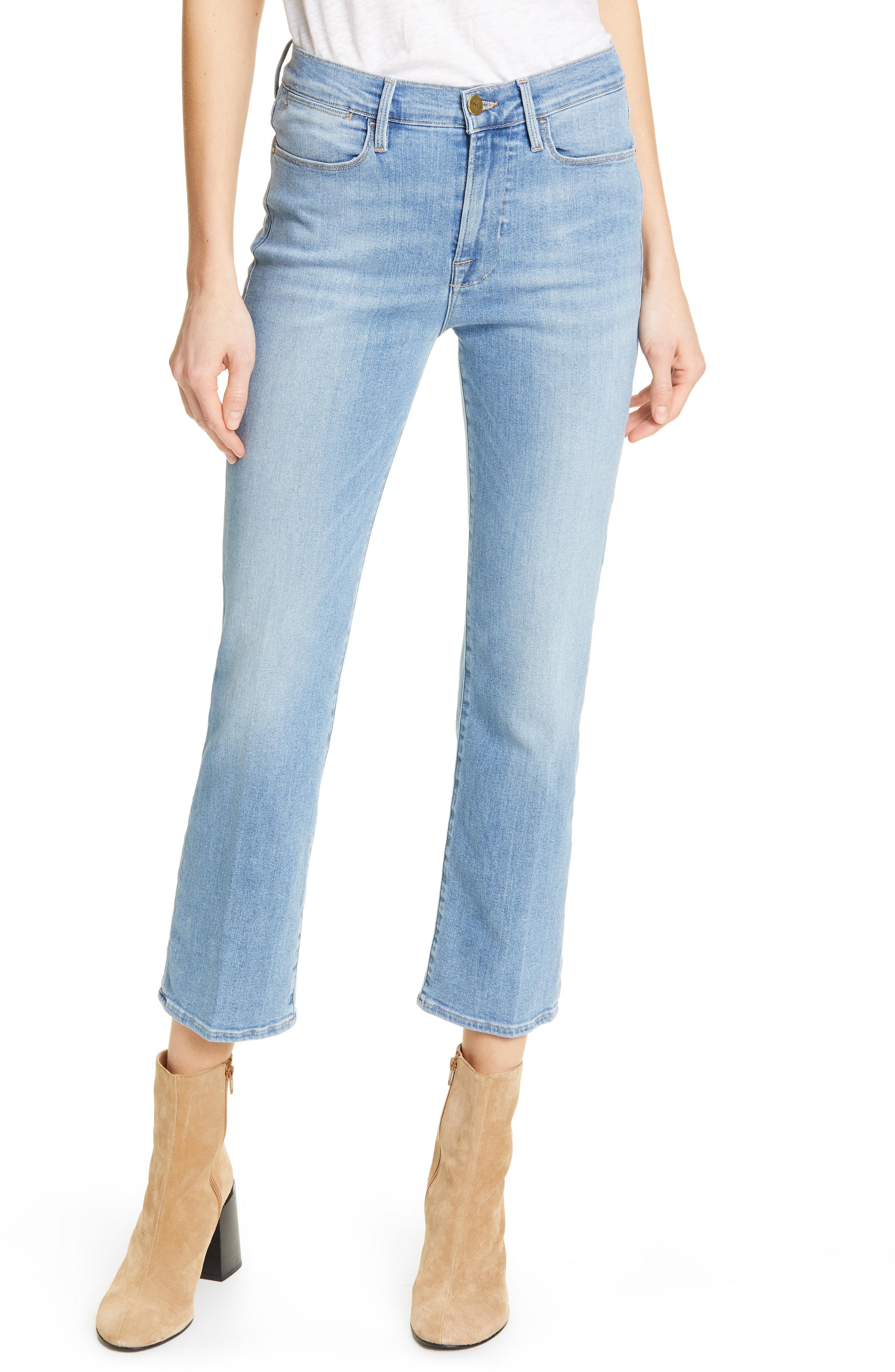 Lyst FRAME Le High Ankle Straight Leg Jeans in Blue
