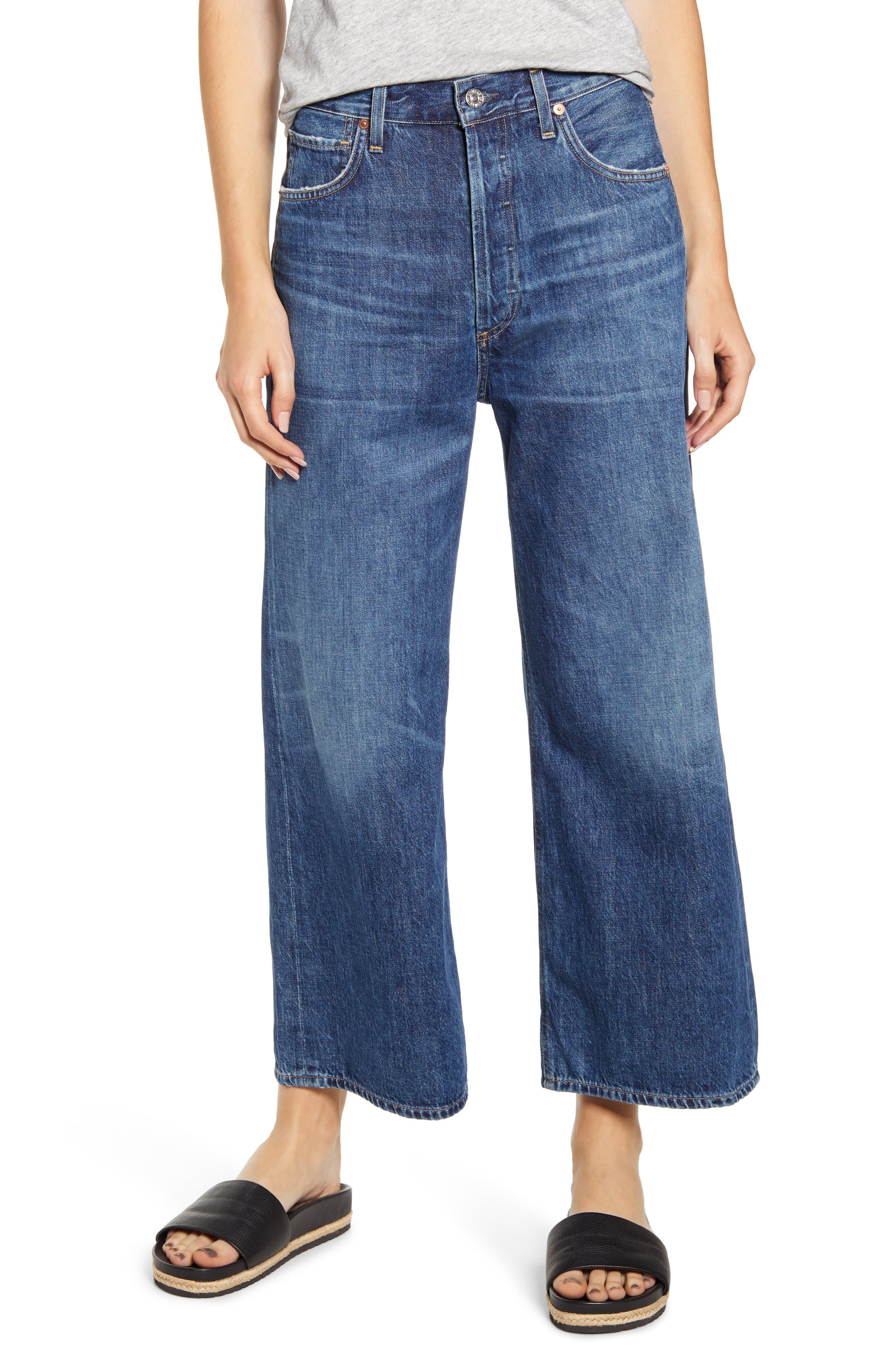 Citizens of Humanity Sacha High Waist Crop Wide Leg Jeans in Blue - Lyst