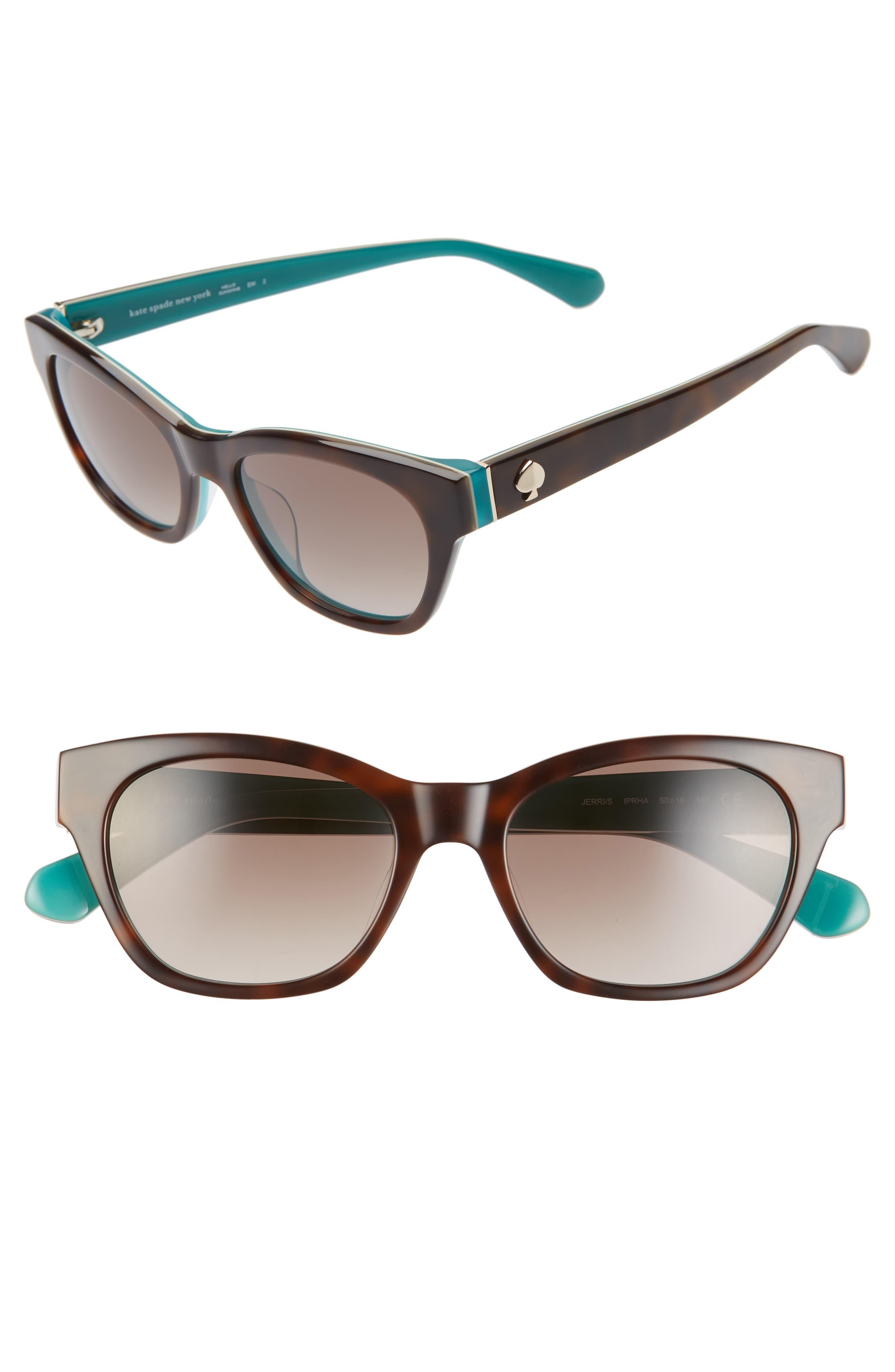 Kate Spade Jerris 50mm Cat Eye Sunglasses Havana/ Blue in Blue Lyst
