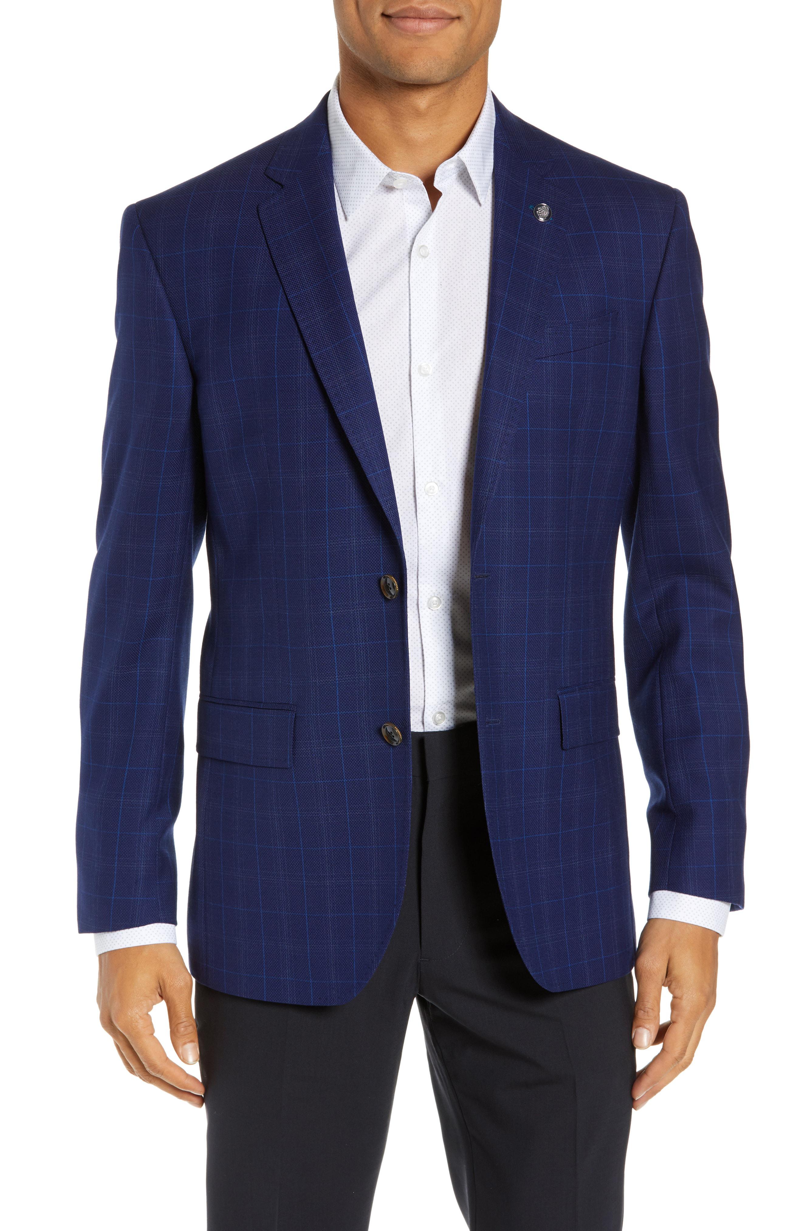 Lyst - Ted Baker Jay Trim Fit Plaid Wool Sport Coat in Blue for Men