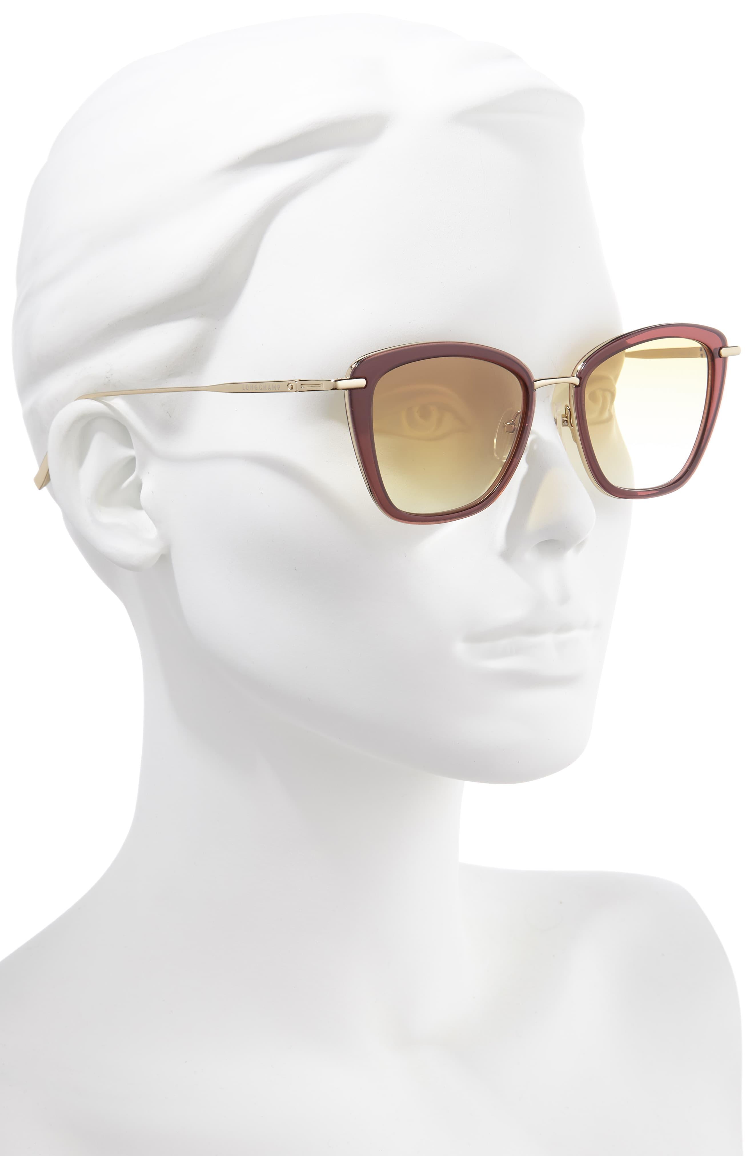 Longchamp Roseau 52mm Gradient Square Sunglasses in Metallic Lyst