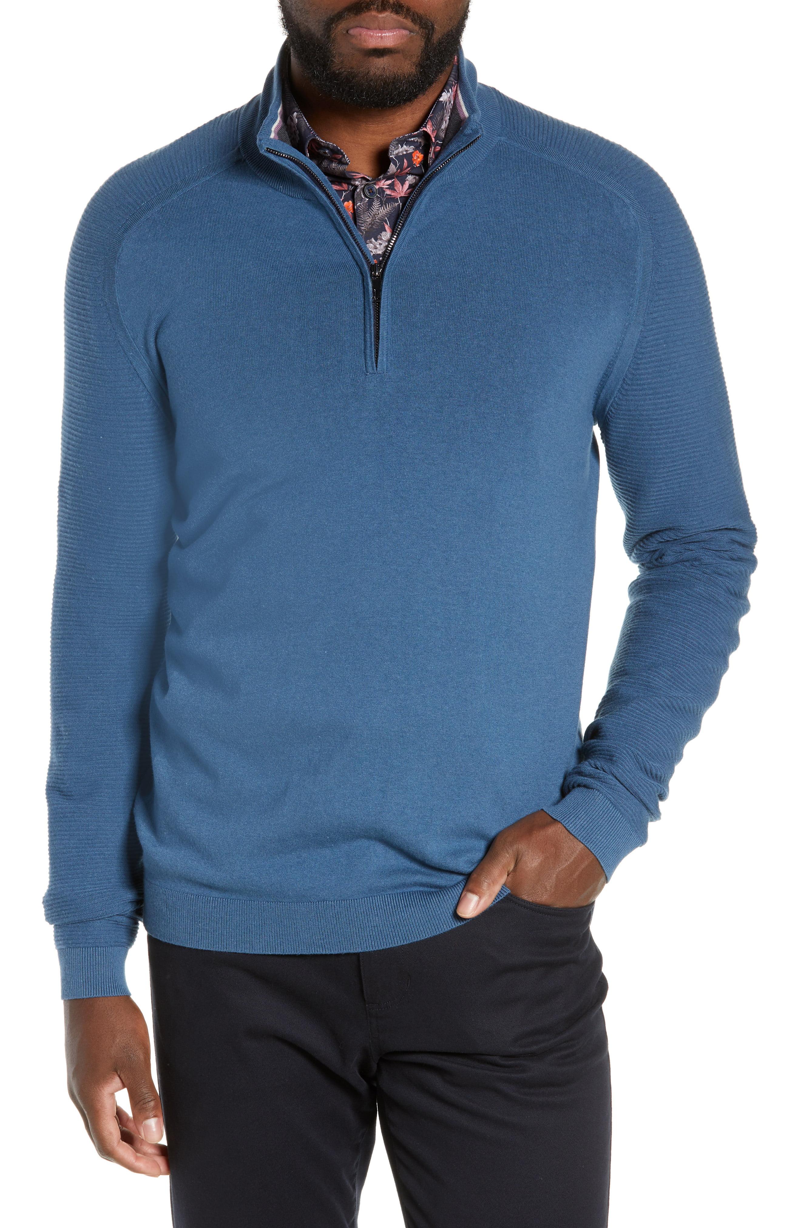 Lyst - Ted Baker Justrun Slim Fit Funnel Neck Sweater in Blue for Men