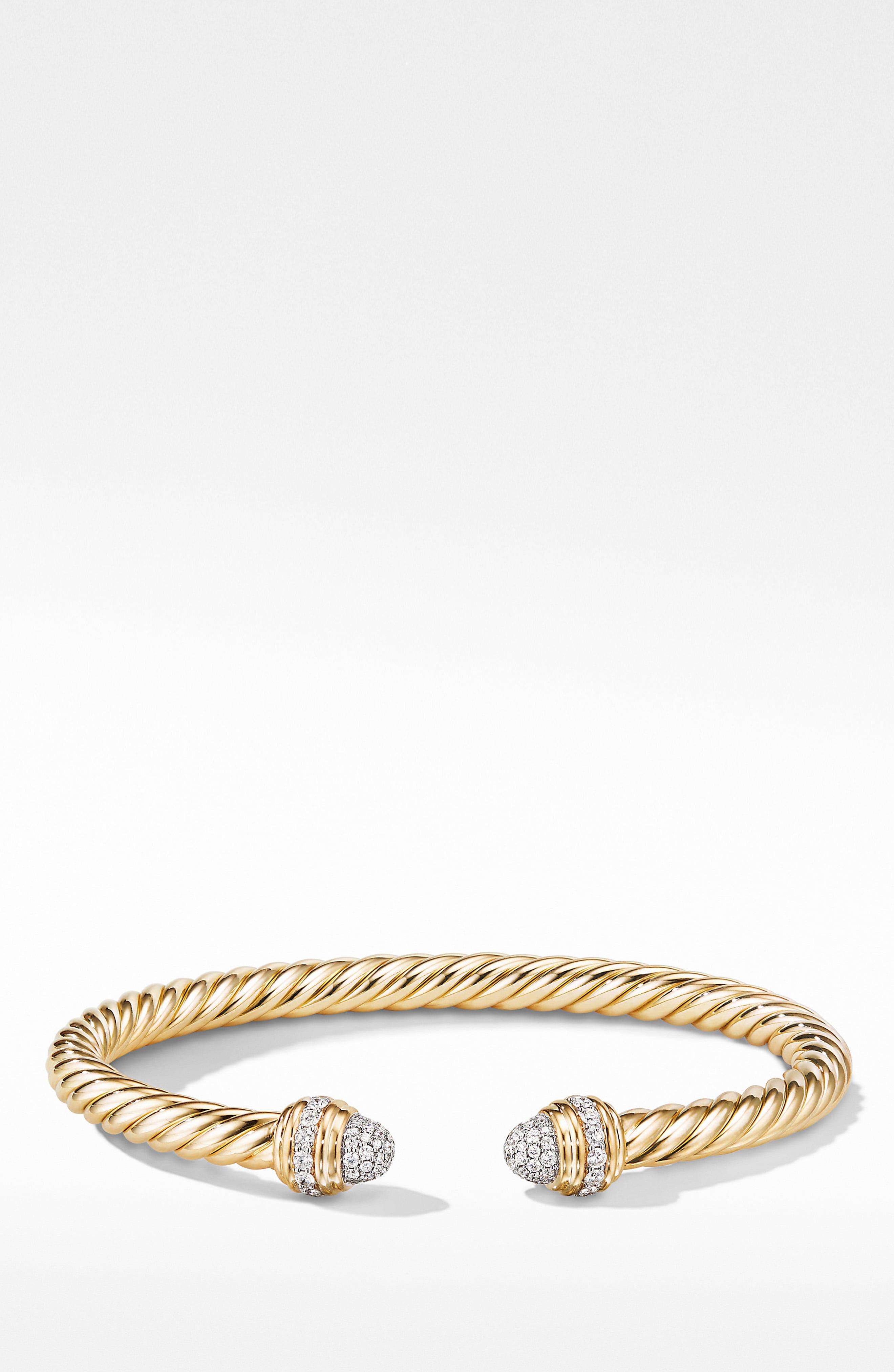 Lyst - David Yurman Cable Cuff Bracelet With Diamonds in Metallic