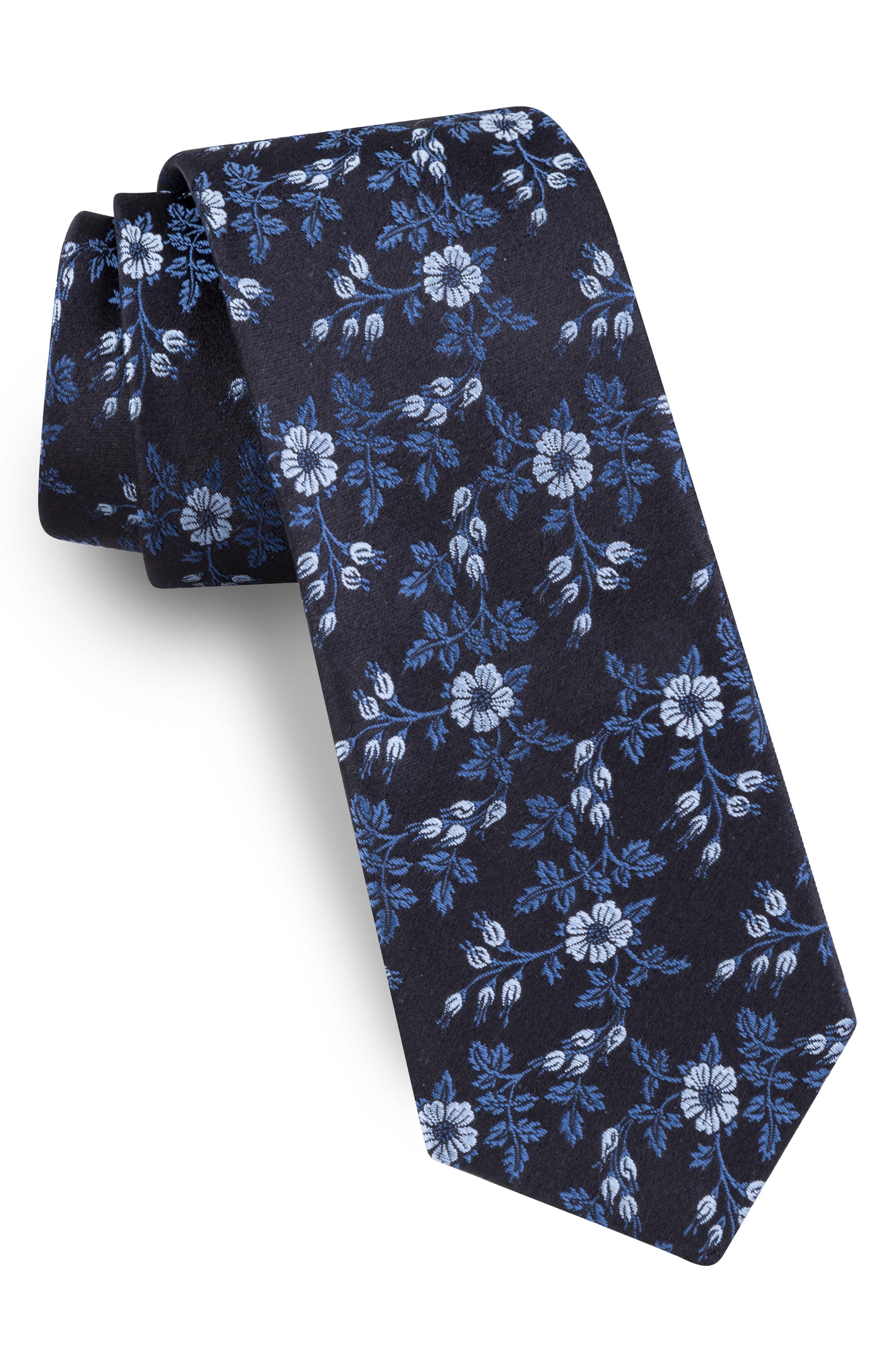 Ted Baker Vine Floral Silk Tie in Blue for Men - Lyst