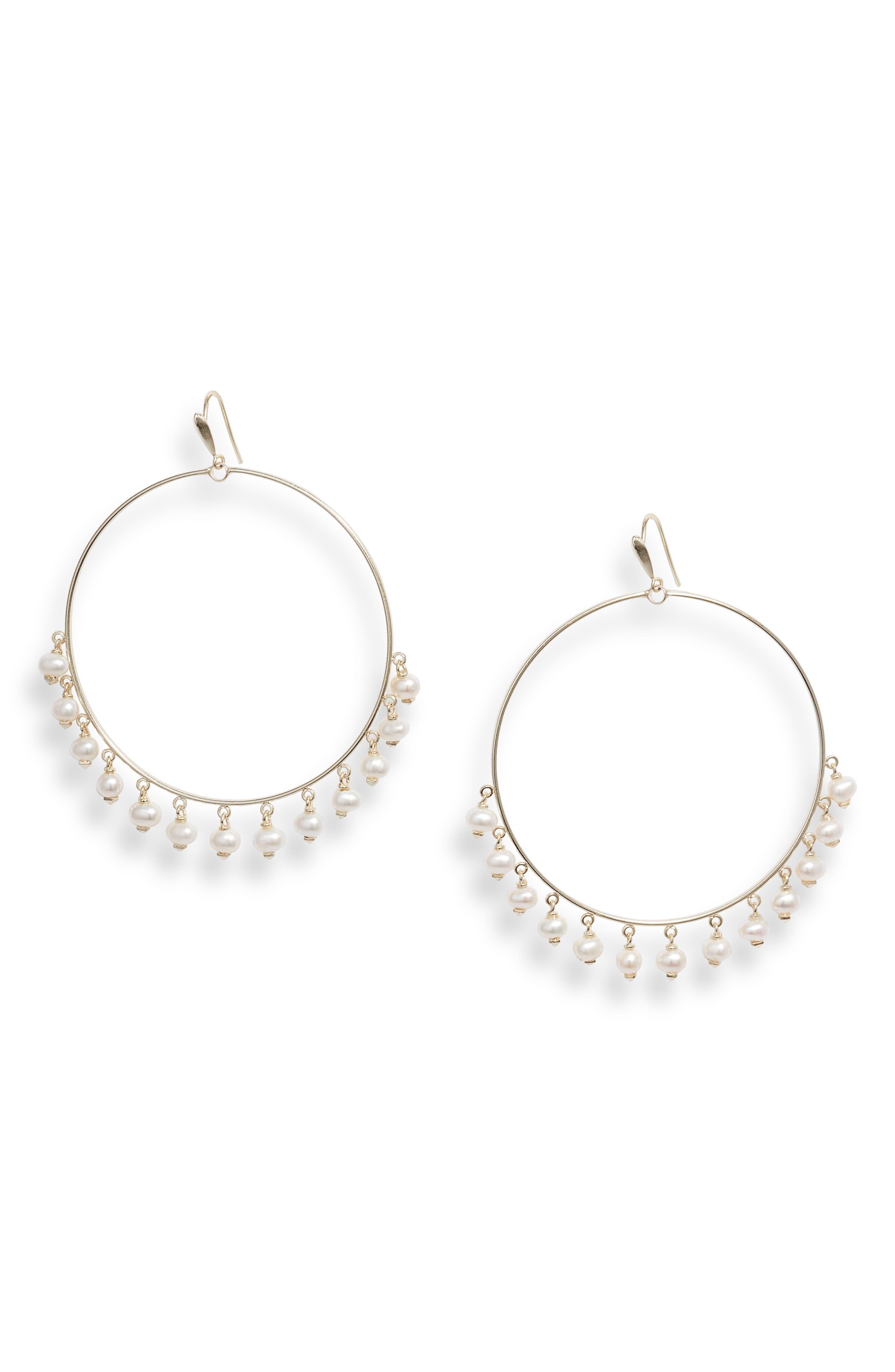 Kendra Scott Hilty Natural Pearl Hoop Earrings Lyst
