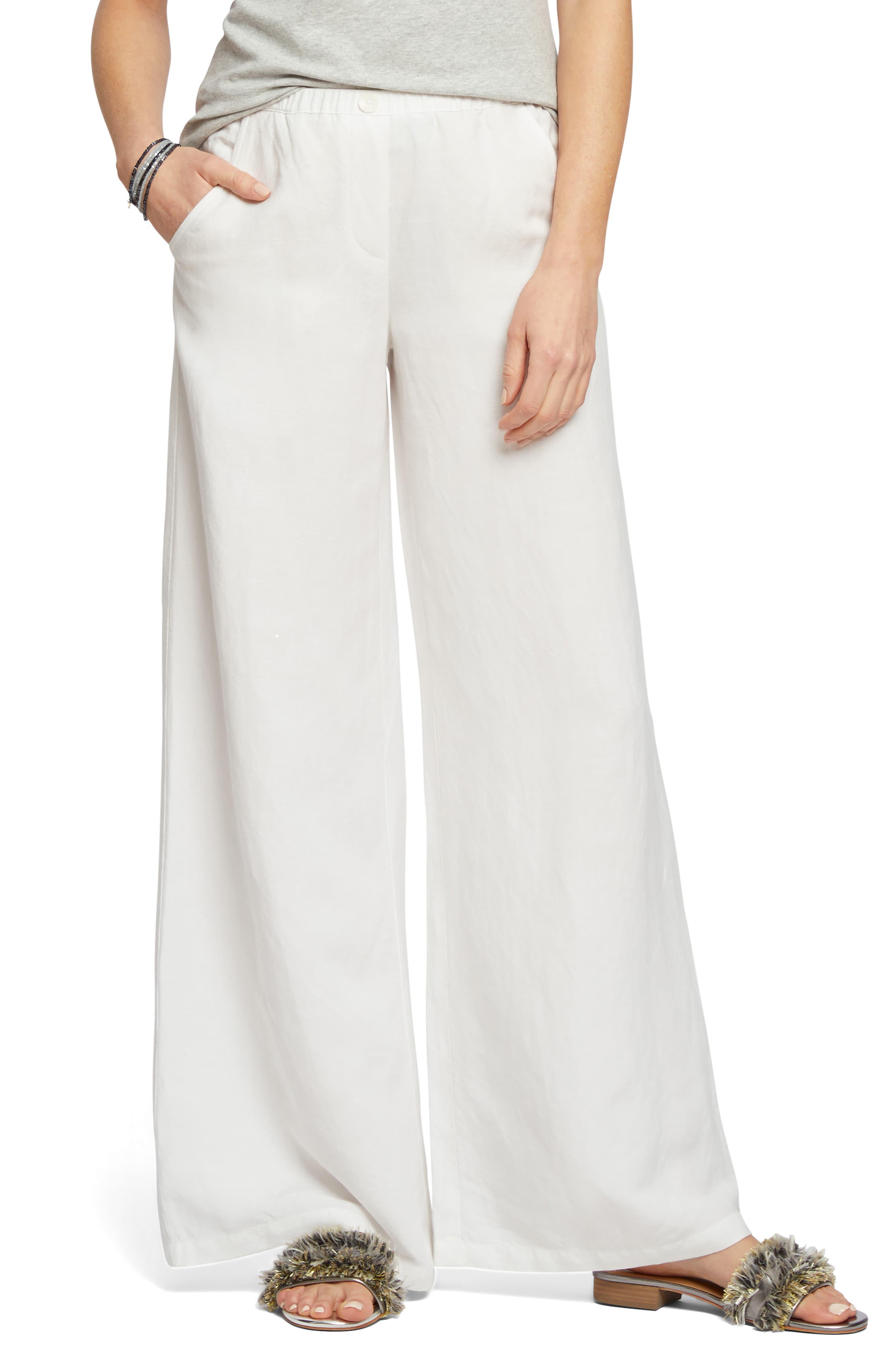 NIC+ZOE Refreshed Wide Leg Linen Blend Pants in White - Lyst