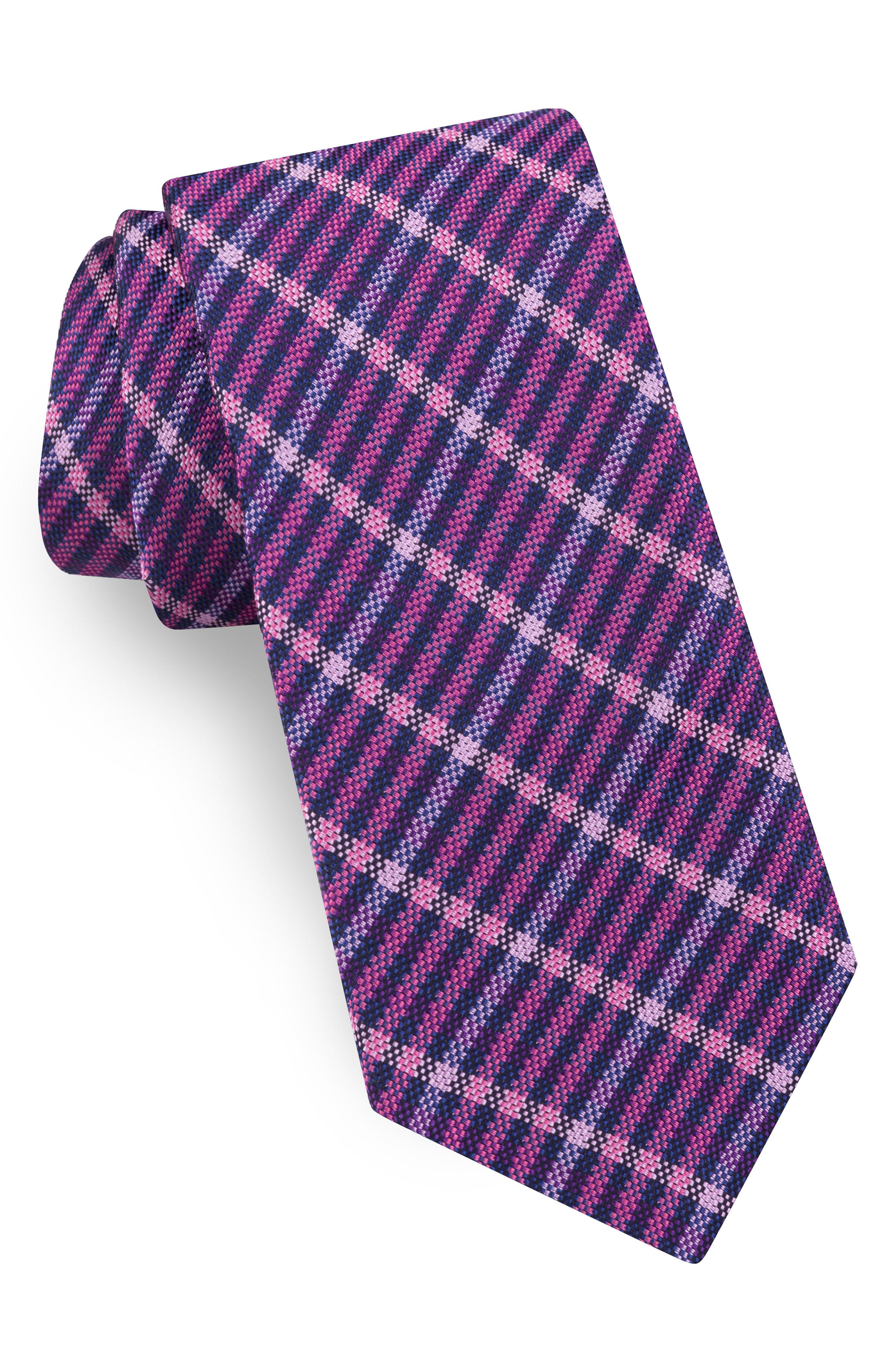 Ted Baker Plaid Silk Tie in Pink for Men - Lyst