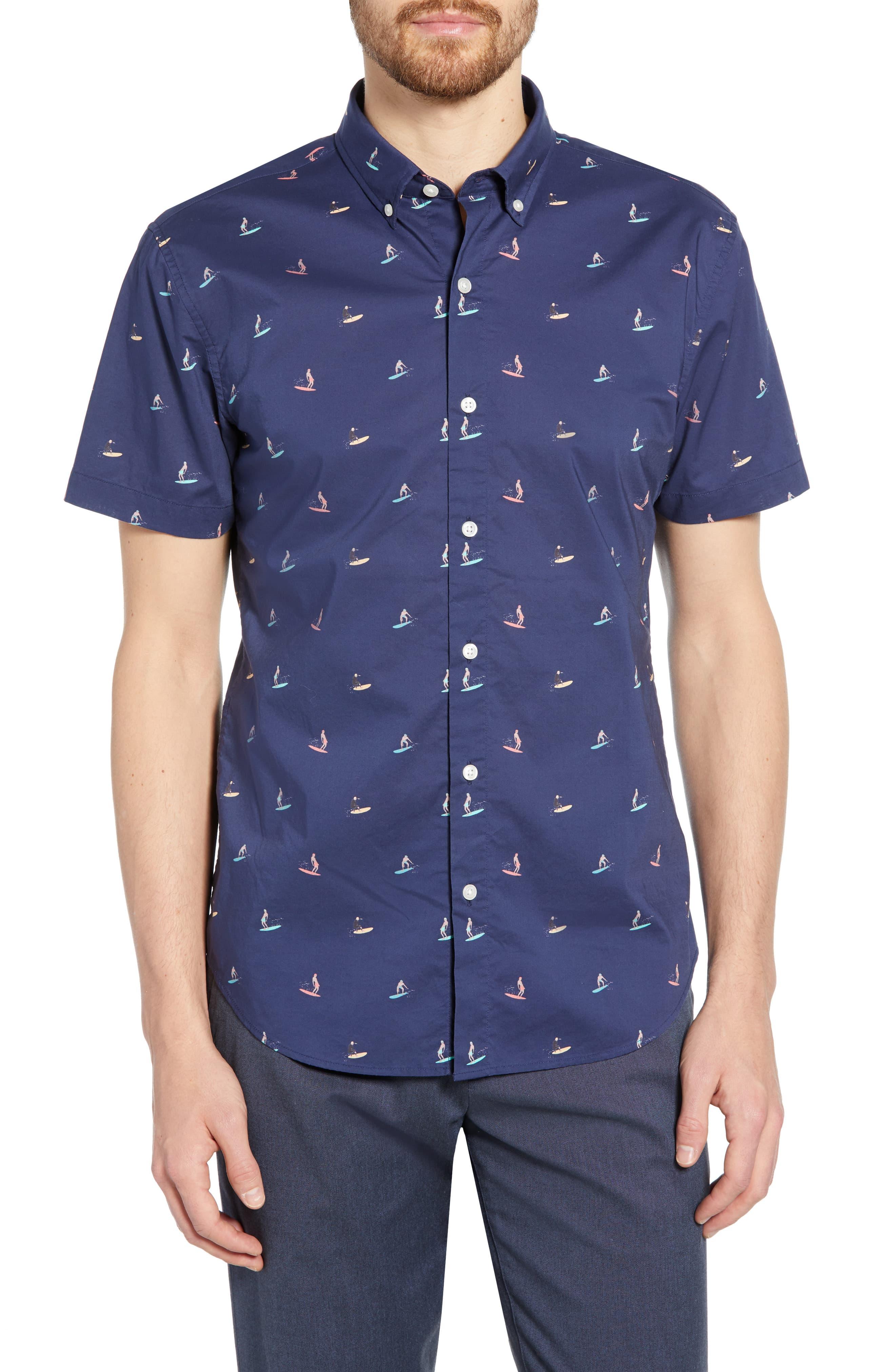 Bonobos Riviera Slim Fit Surfer Print Sport Shirt In Blue For Men Lyst