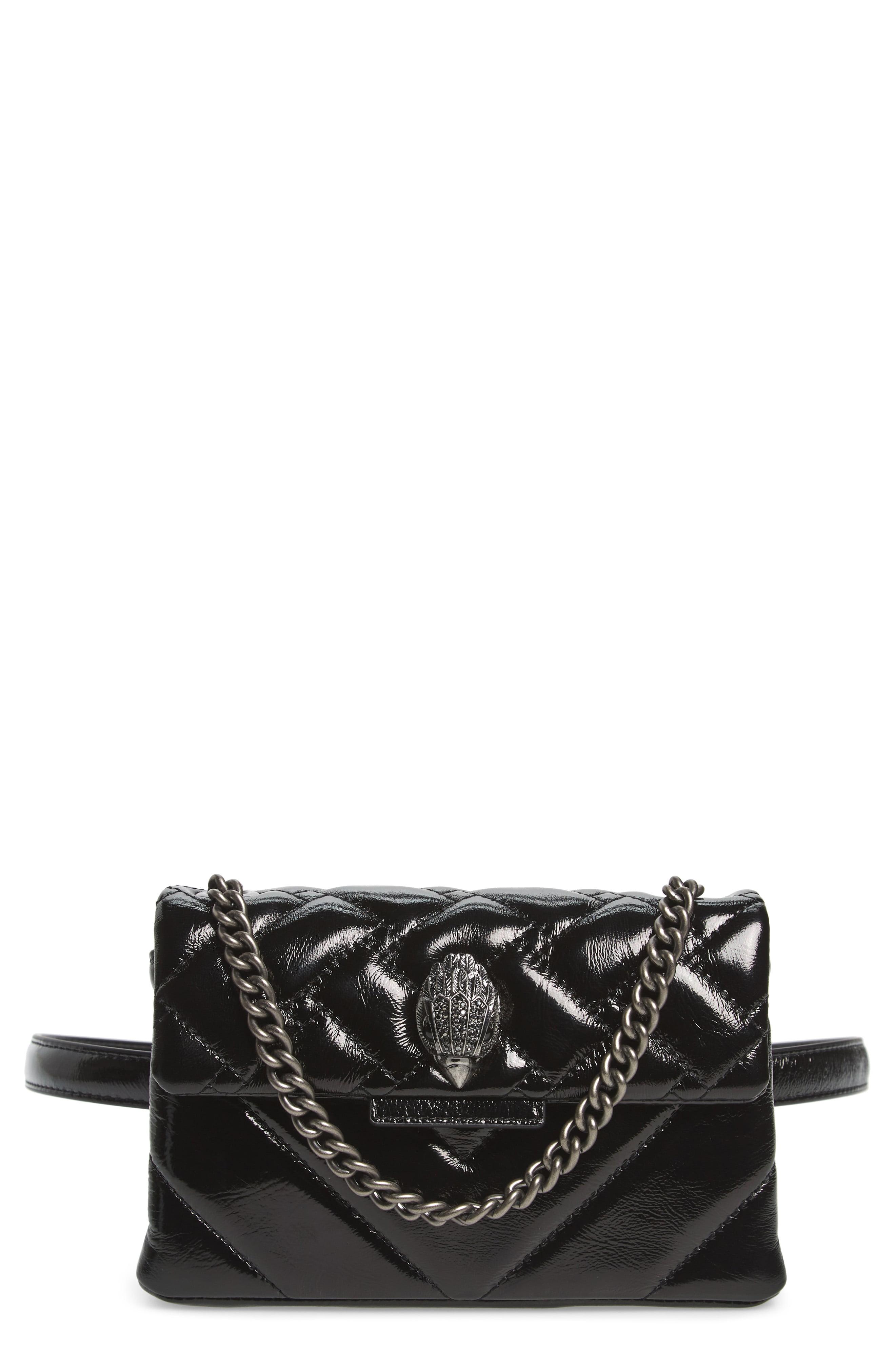 Lyst - Kurt Geiger Kensington Leather Convertible Belt Bag in Black