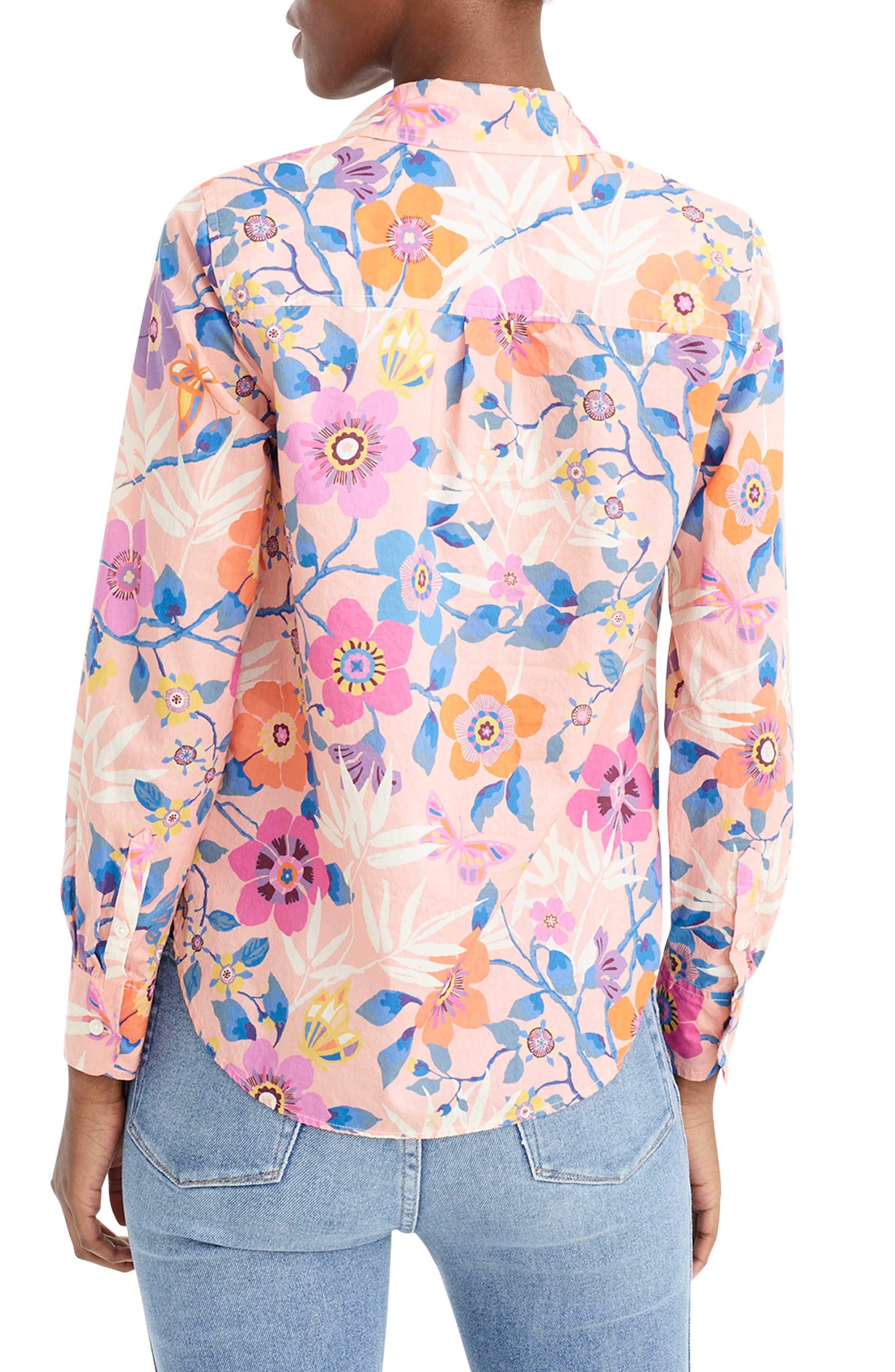 J.Crew Liberty Floral Classic Popover Shirt in Pink - Lyst