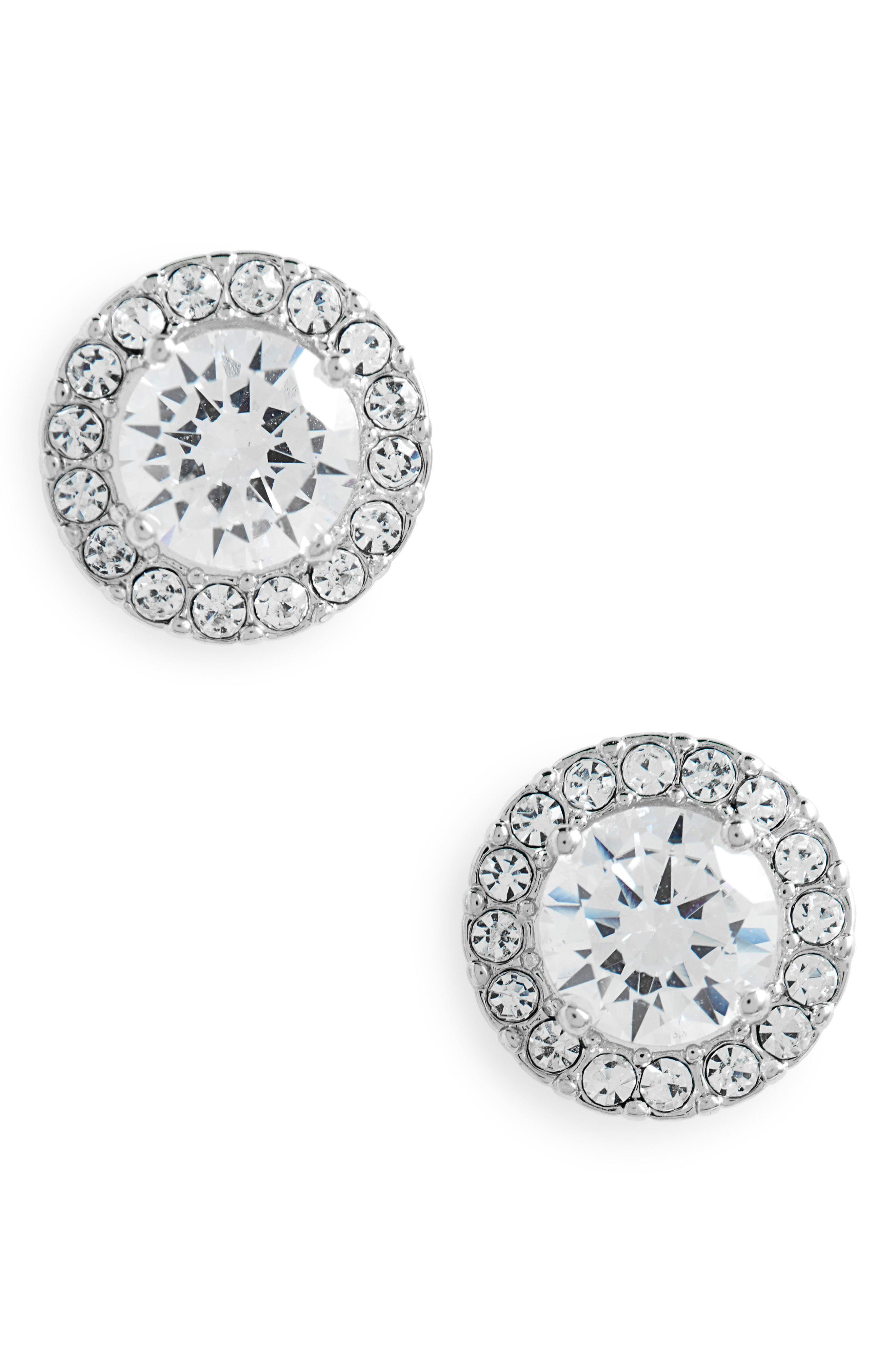 Lyst - Nordstrom Halo Cubic Zirconia Stud Earrings in Metallic