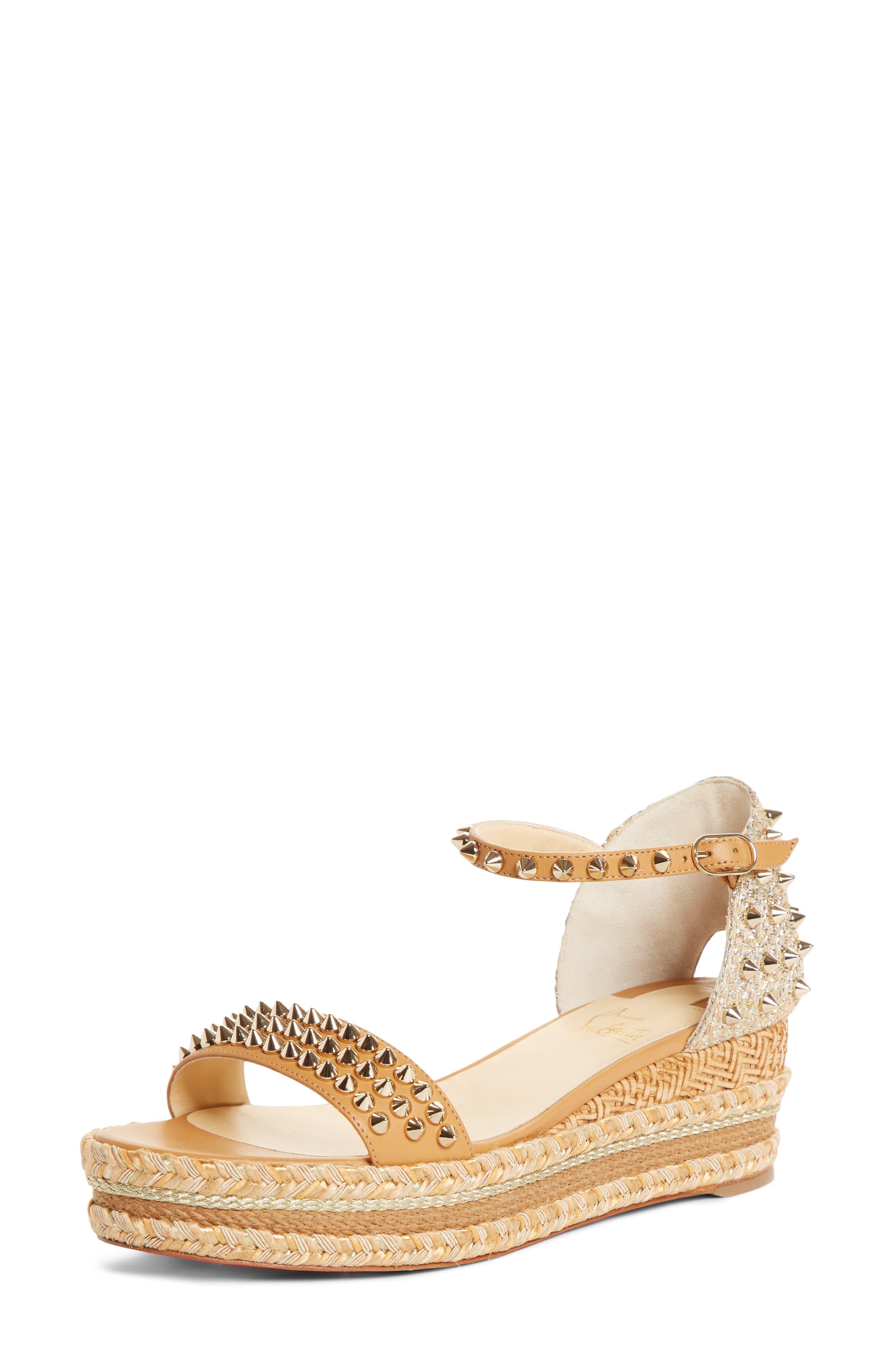 Christian Louboutin Madmonica Spike Wedge Sandal in Metallic - Lyst