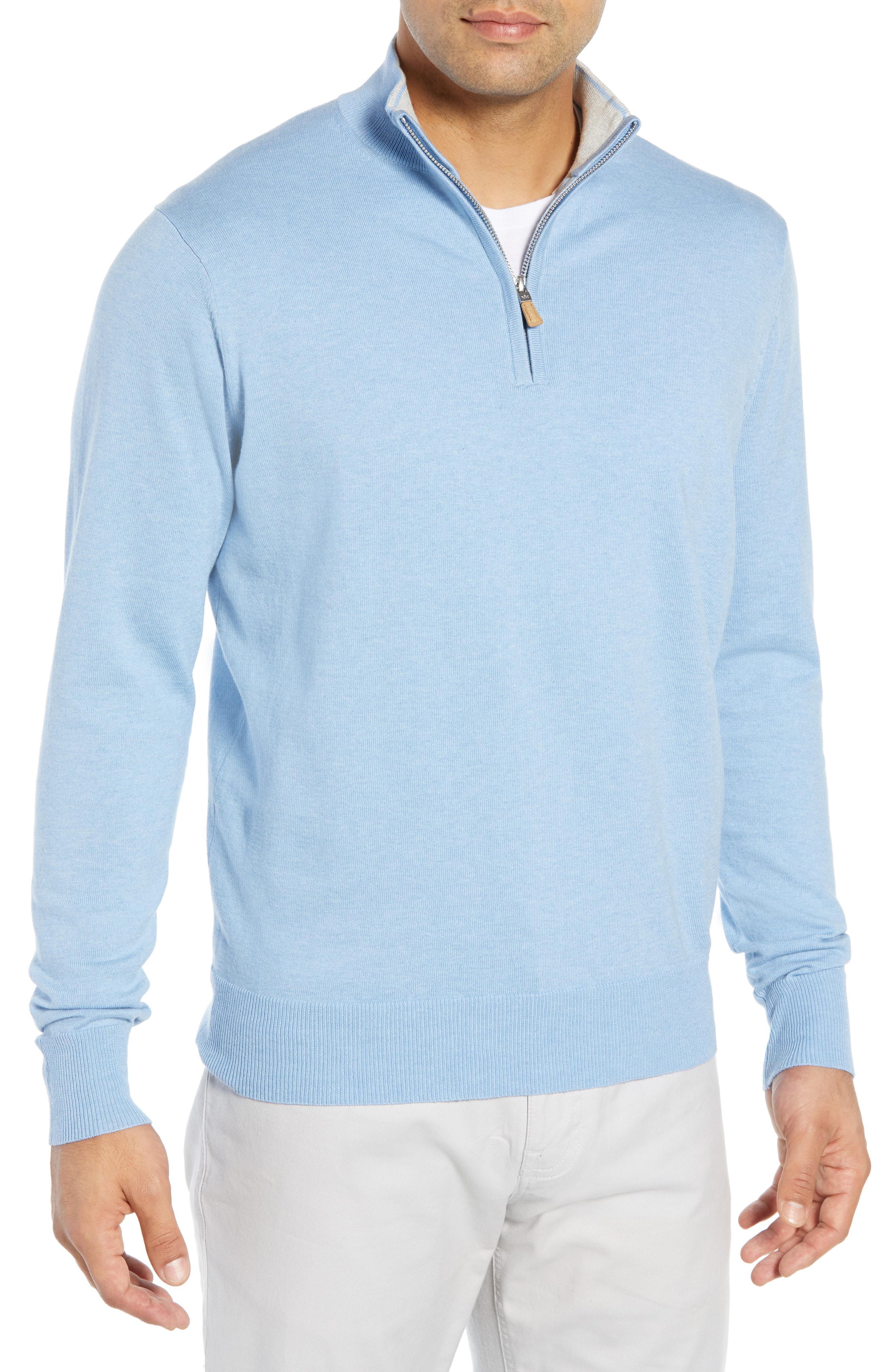 Lyst - Peter Millar Crown Quarter Zip Sweater in Blue for Men
