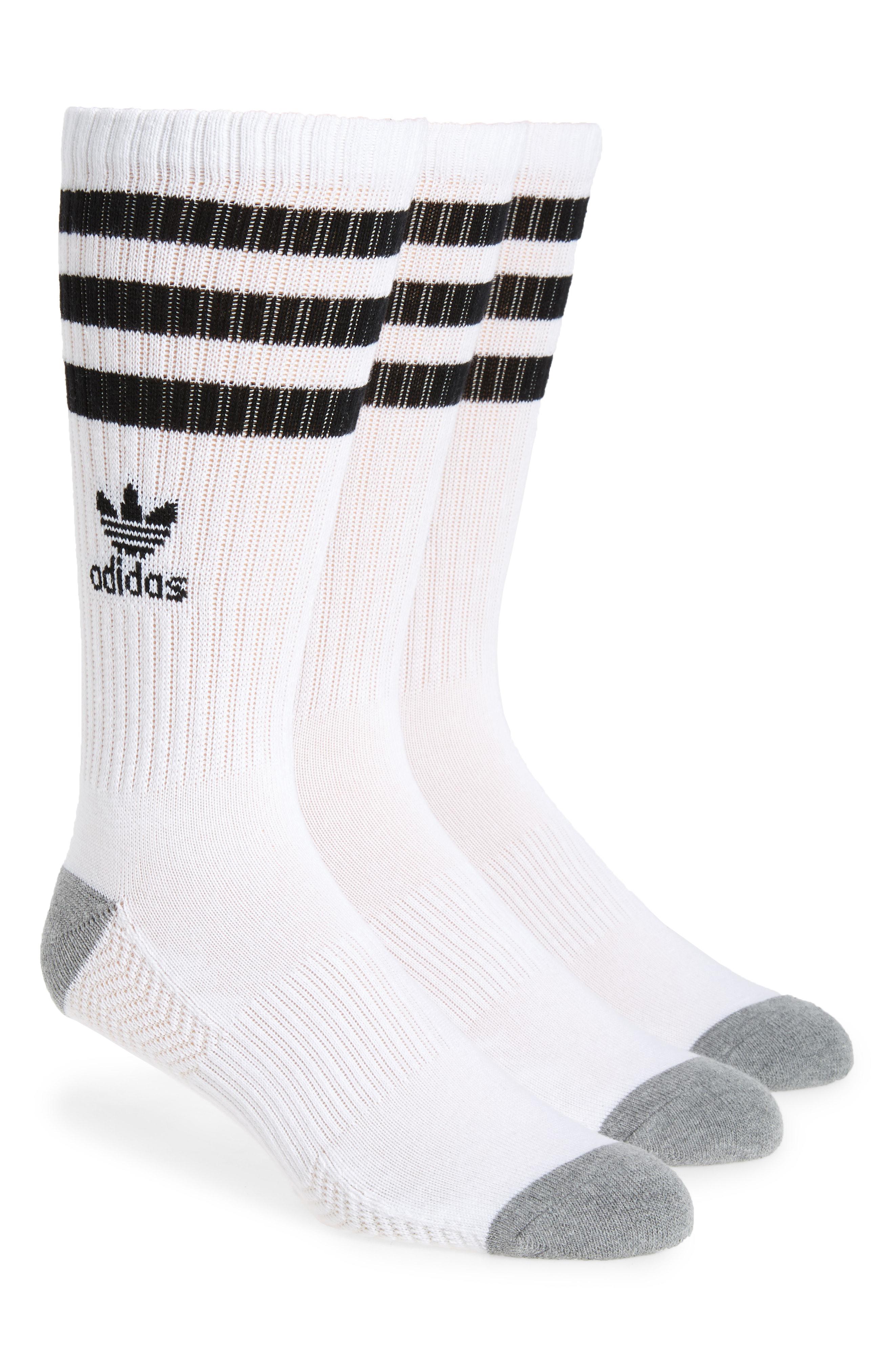 Lyst - Adidas Originals 3-pack Original Roller Crew Socks, White in ...