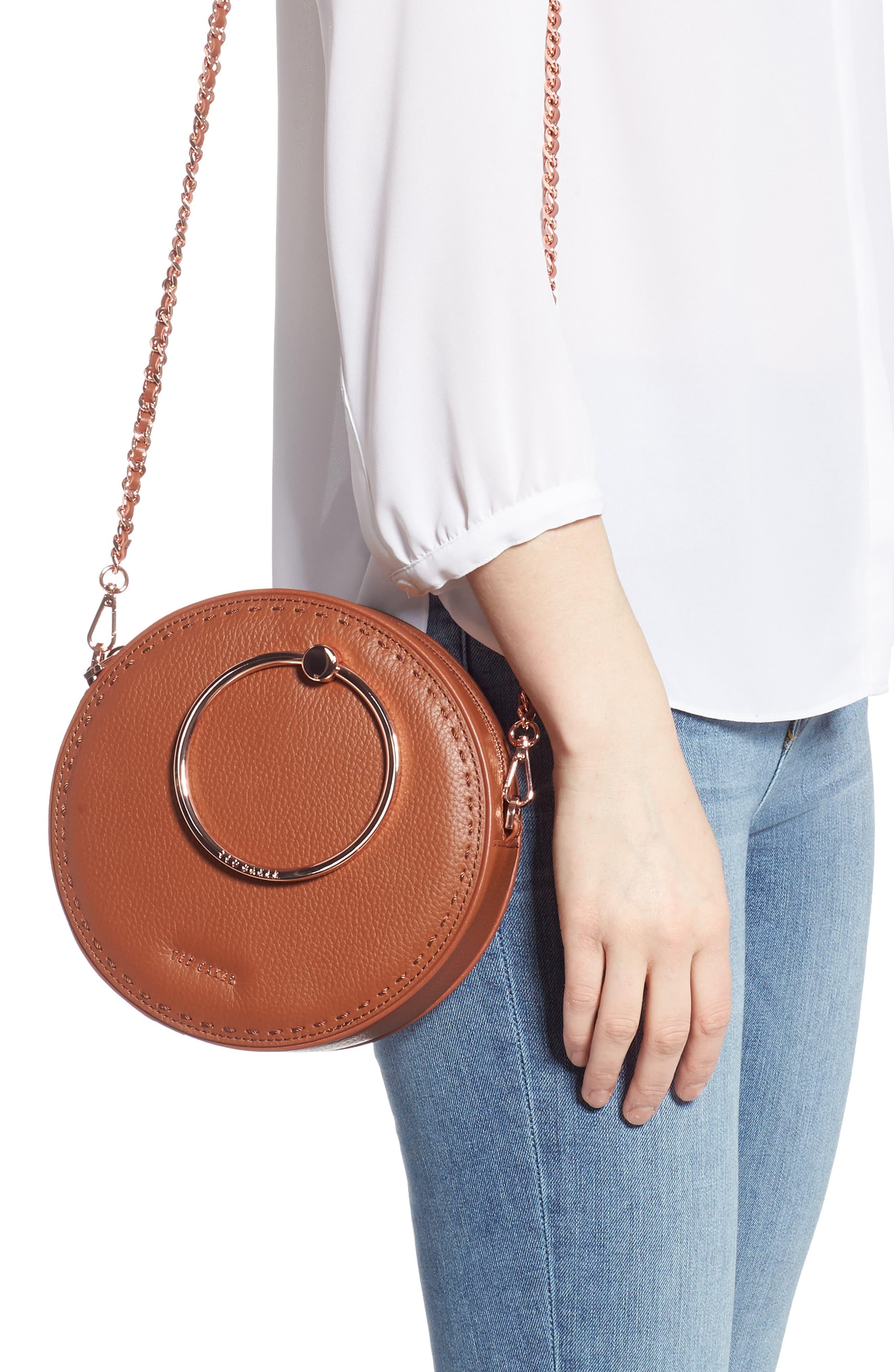 Ted Baker Maddie Circle Leather Crossbody Bag in Brown Lyst