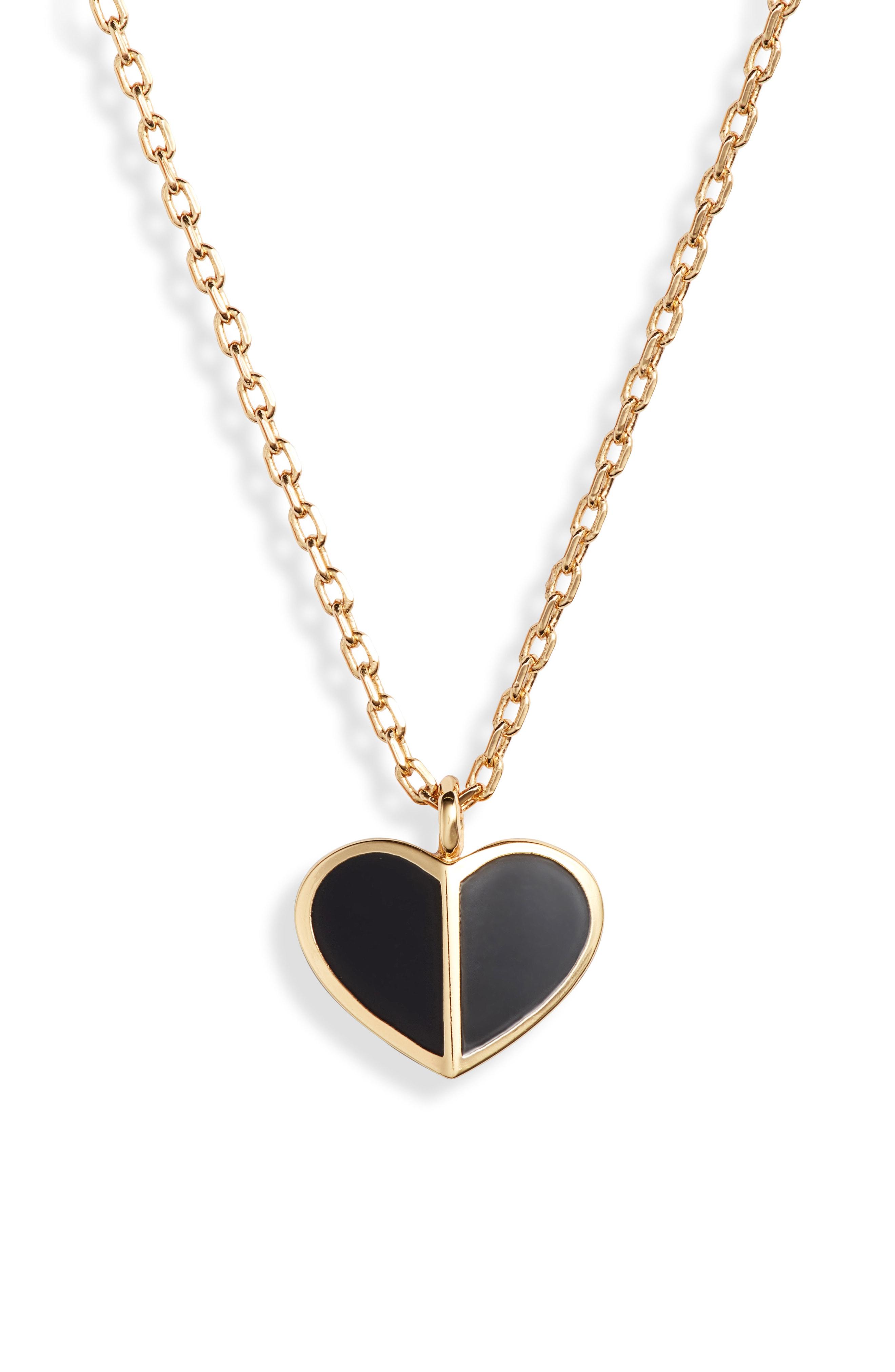 Lyst Kate Spade Heritage Spade Mini Heart Pendant Necklace in Metallic