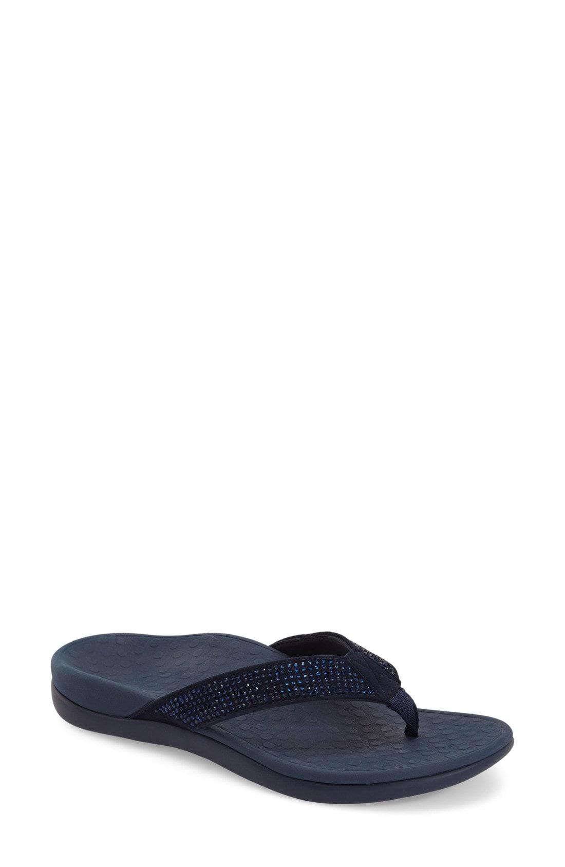 Lyst - Vionic Tide - Rhinestones Flip Flops in Black