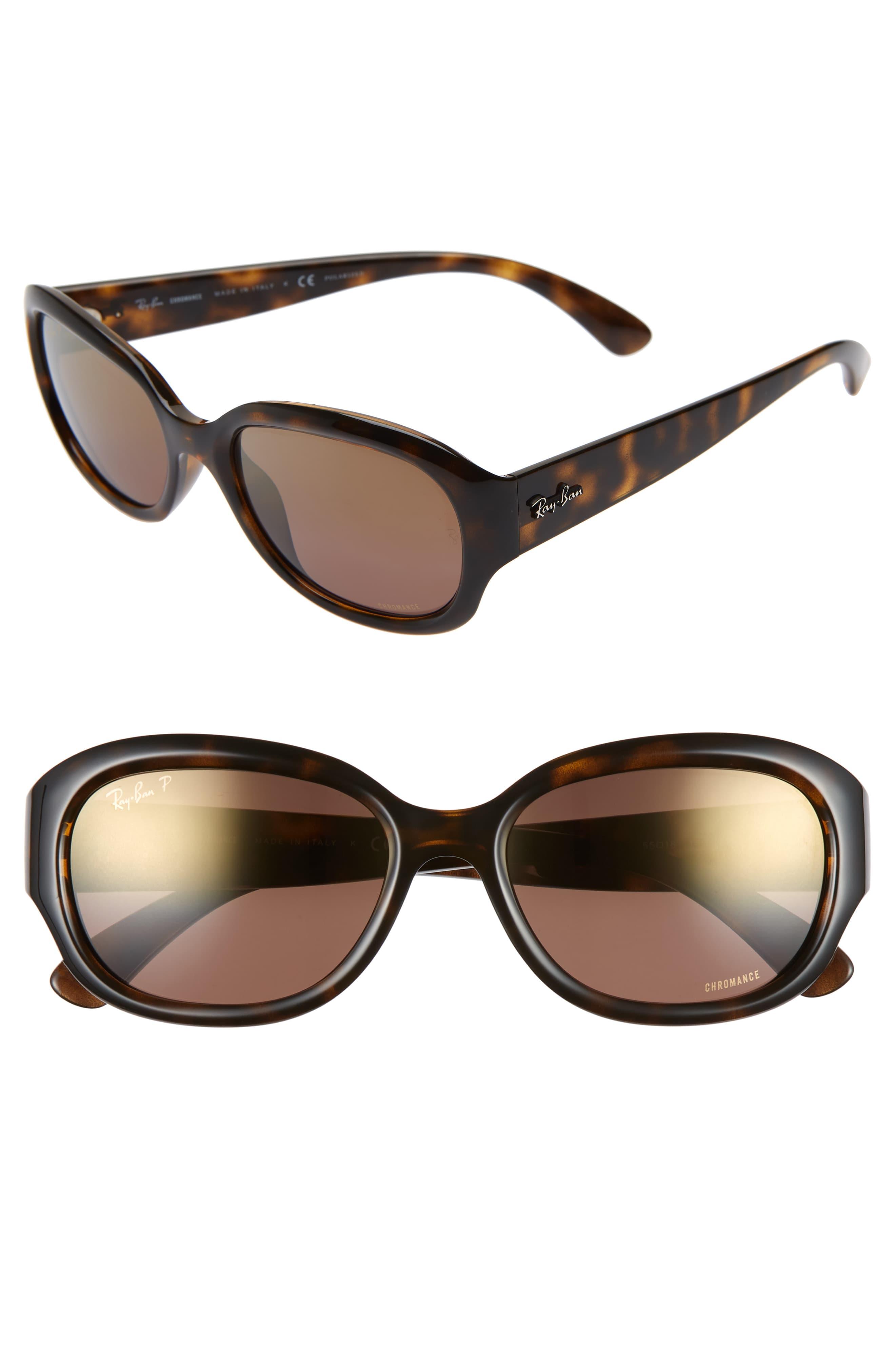 Ray-Ban 55mm Chromance Polarized Sunglasses - Havana/ Gradient Mirror ...