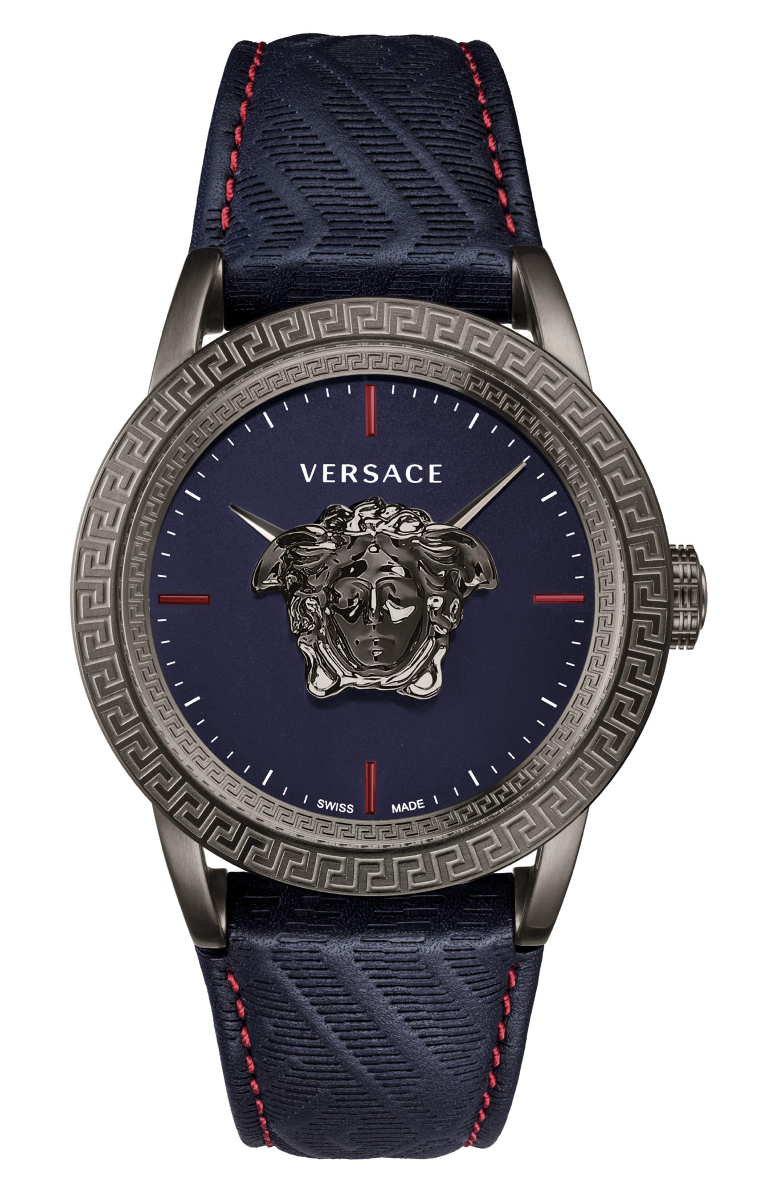 Versace Palazzo Empire Leather Strap Watch for Men - Lyst