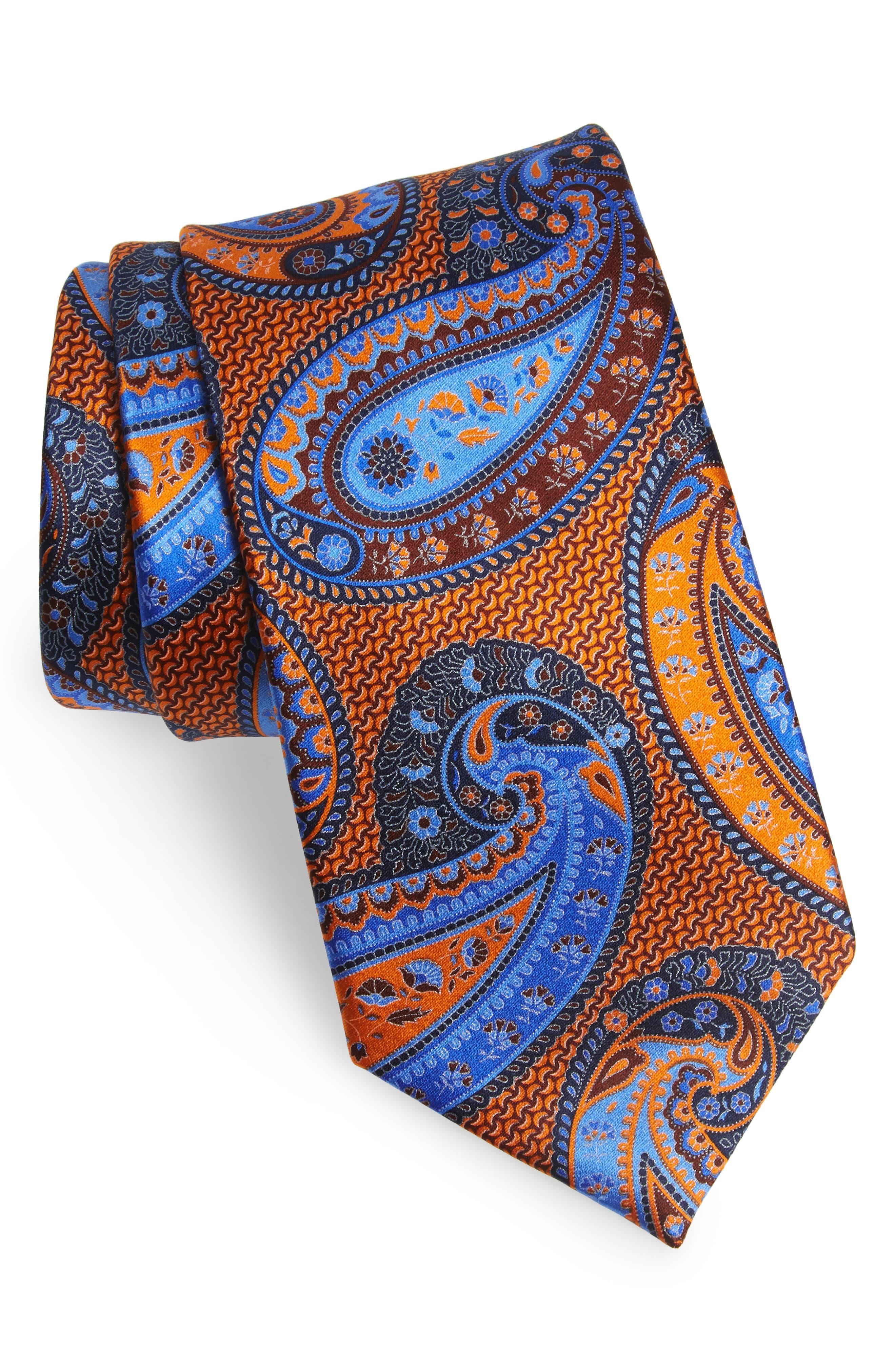 Ermenegildo Zegna Paisley Silk Tie in Blue for Men - Lyst