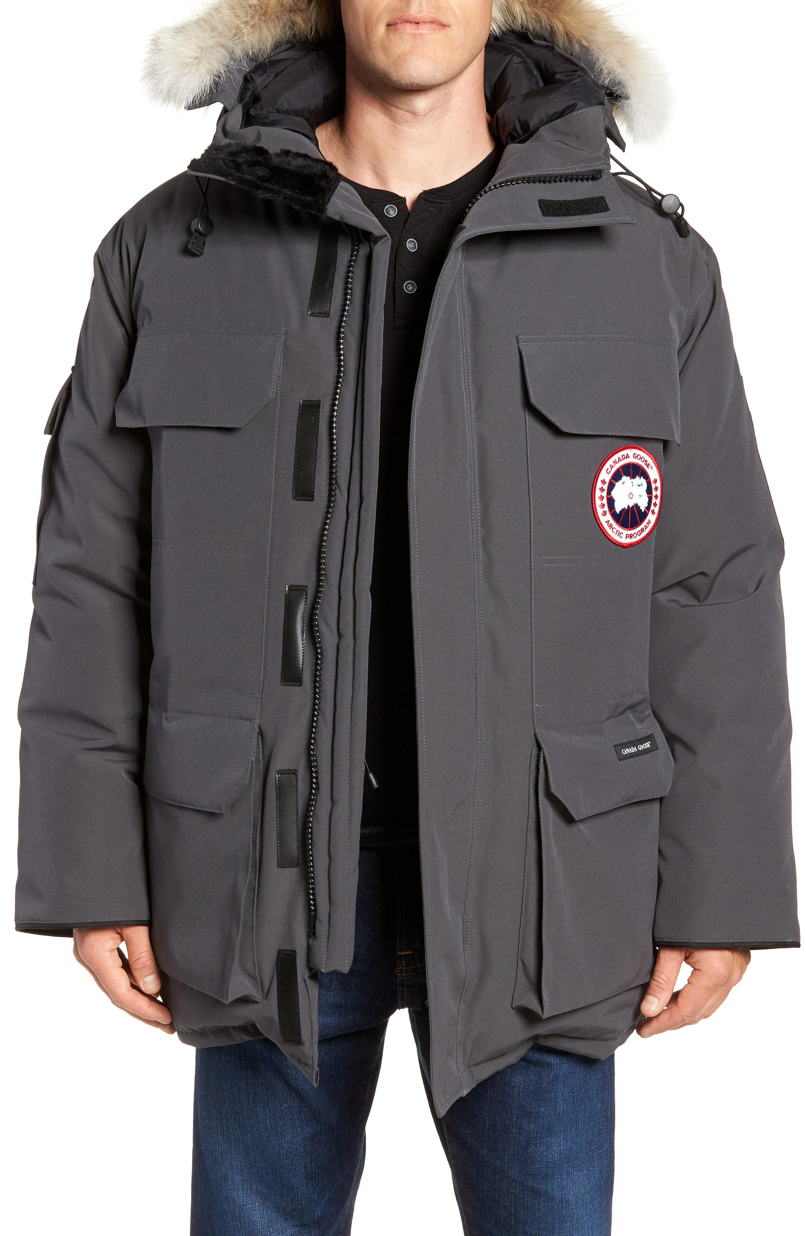 Lyst Canada Goose Pbi Expedition Regular Fit Down Parka With Genuine Coyote Fur Trim In Gray