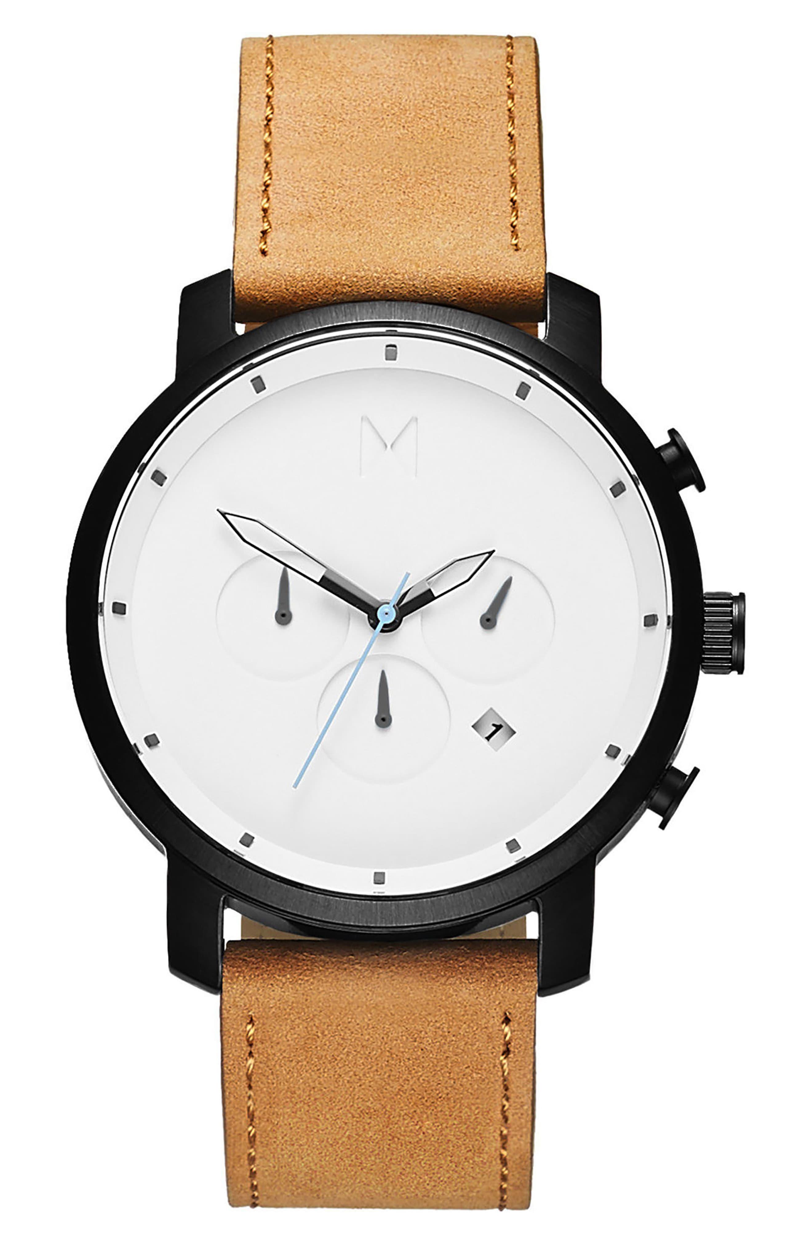MVMT Chronograph Leather Strap Watch for Men Lyst