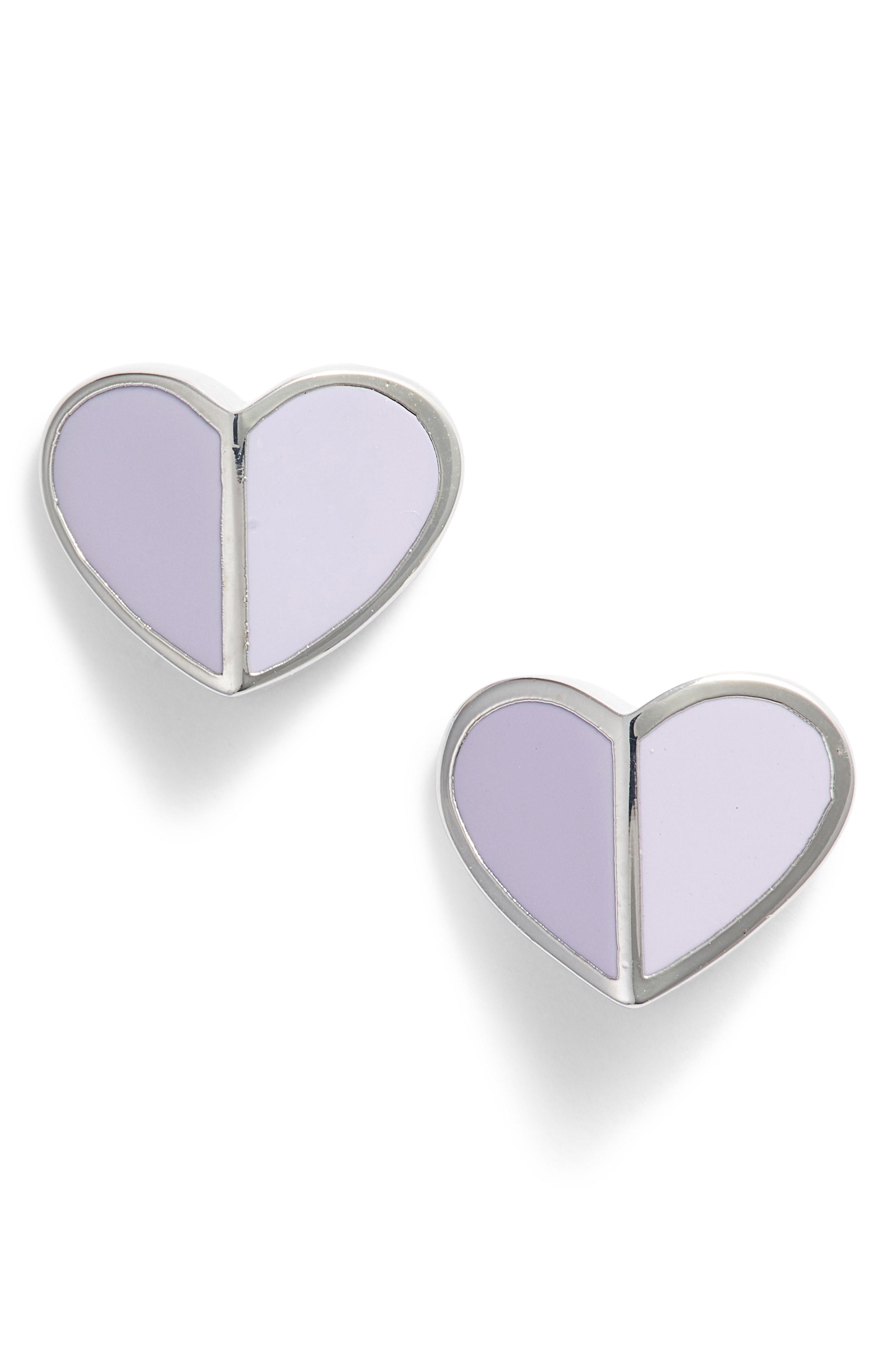 Lyst Kate Spade Heart Stud Earrings in Purple