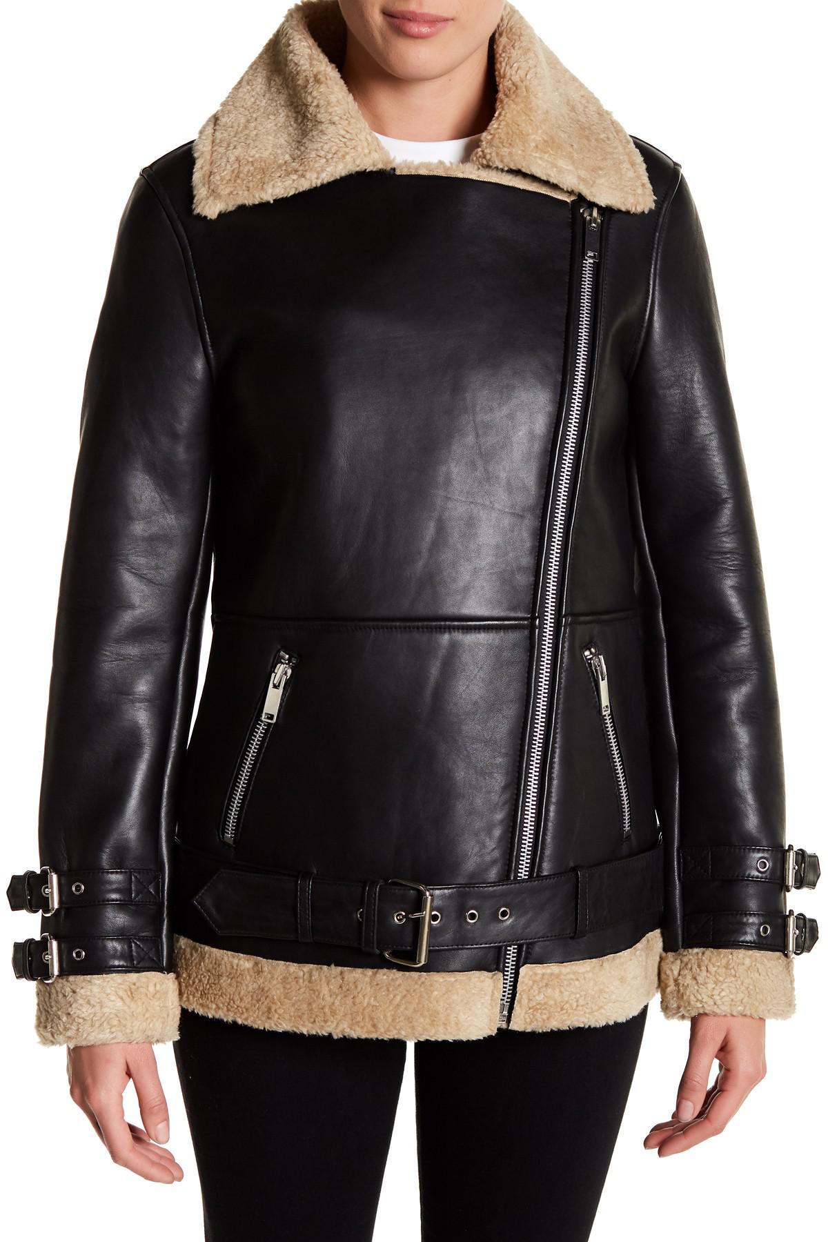 Lyst - W118 by Walter Baker Bria Genuine Lamb Leather Jacket in Black