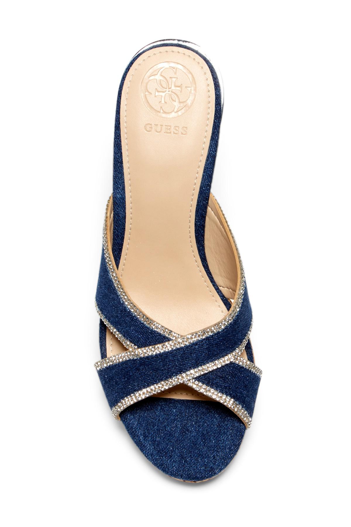 Lyst - Guess Eleonora Wedge Sandals in Blue
