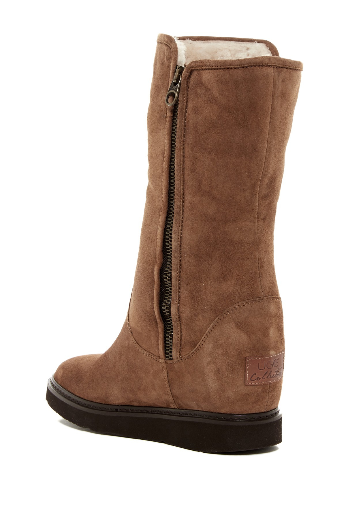 womens wedge boots brown