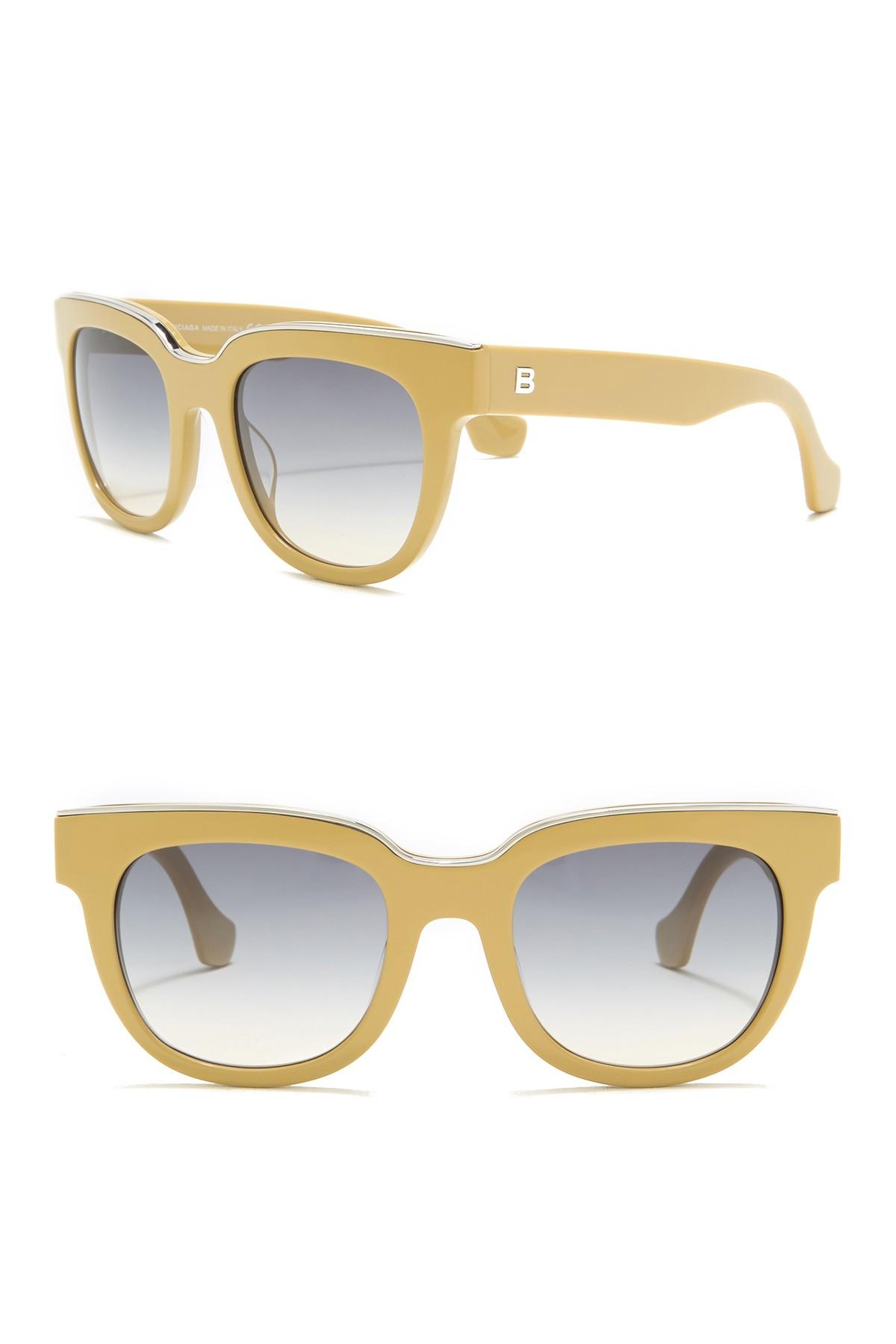 Balenciaga Oversized 52mm Sunglasses in Yellow Lyst