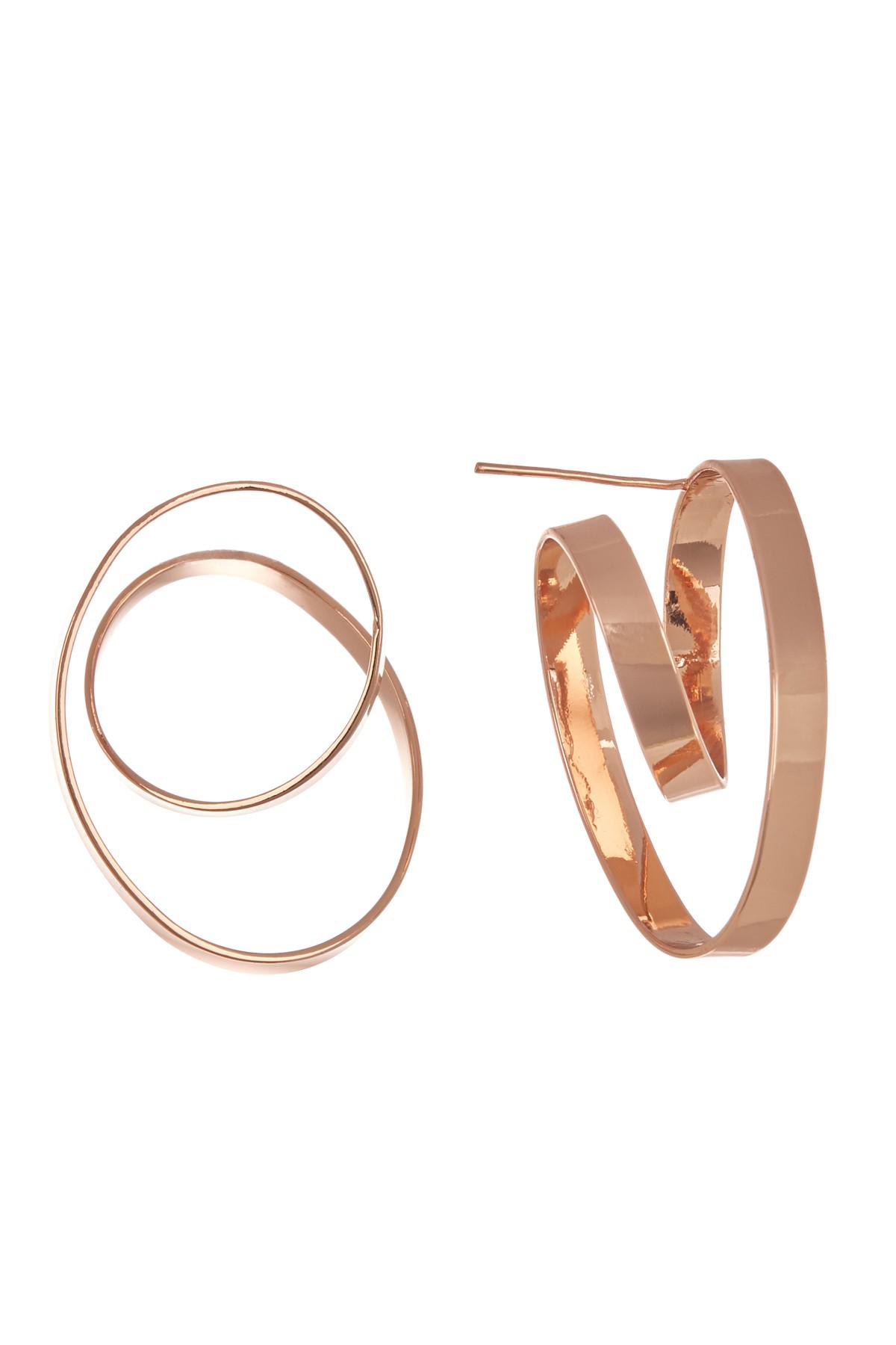 Lyst Robert Lee Morris Sculptural Loop Hoop Earrings In Metallic Gallery Previously Sold At Nordstrom Rack Women S Hoop Earrings