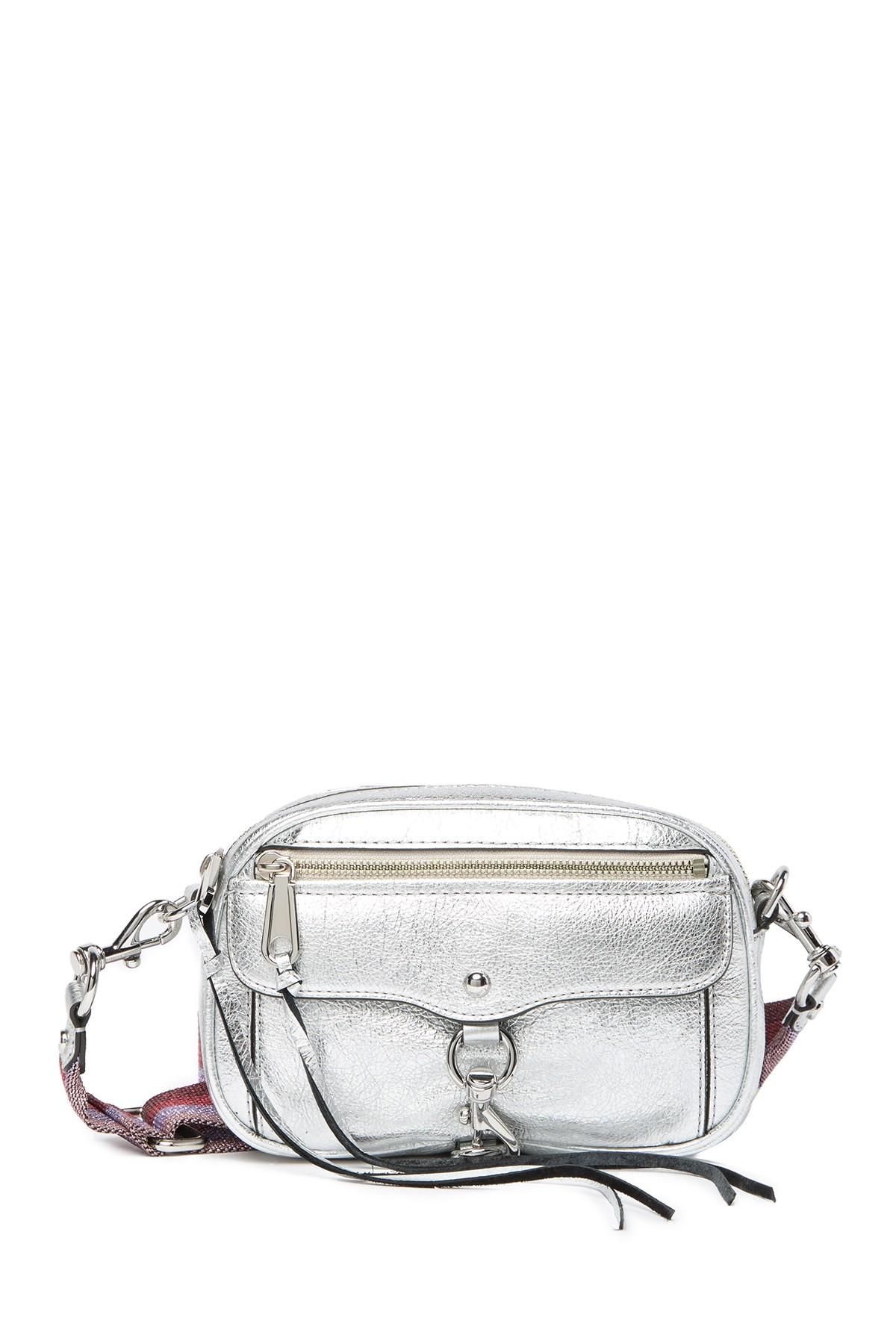 Rebecca Minkoff Blythe Leather Crossbody Bag With Guitar Strap in Metallic - Lyst
