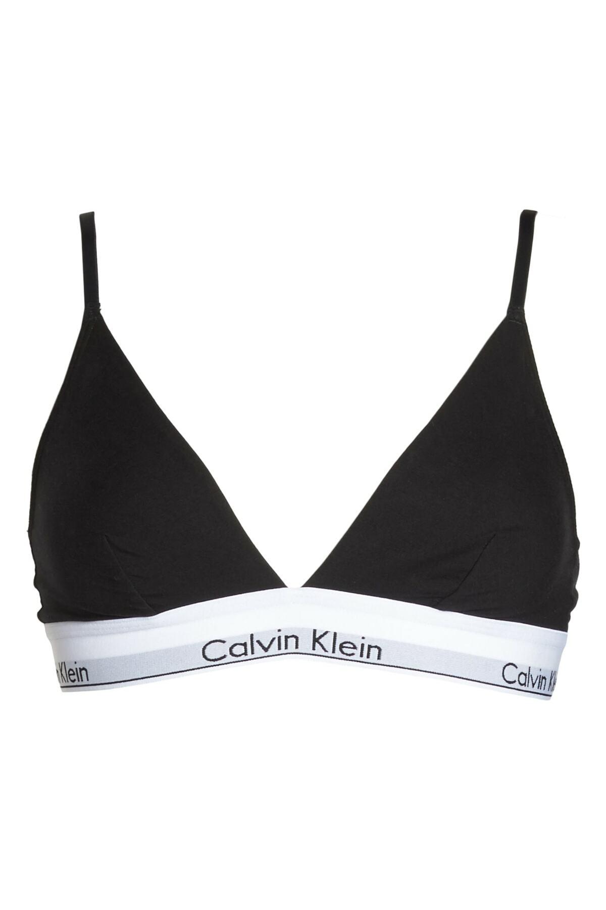 Calvin Klein Cotton Modern Triangle Bralette in Black - Lyst