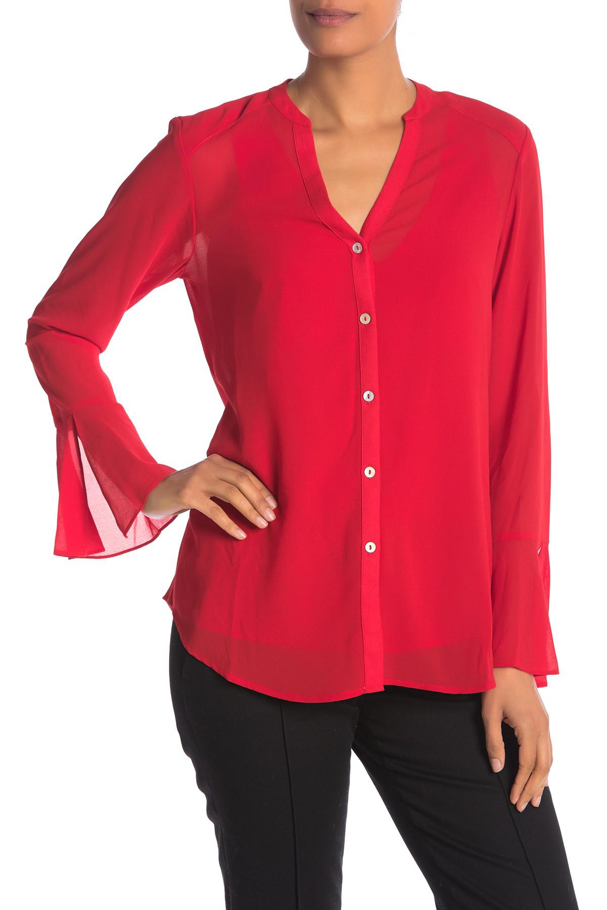 chiffon long sleeve blouse