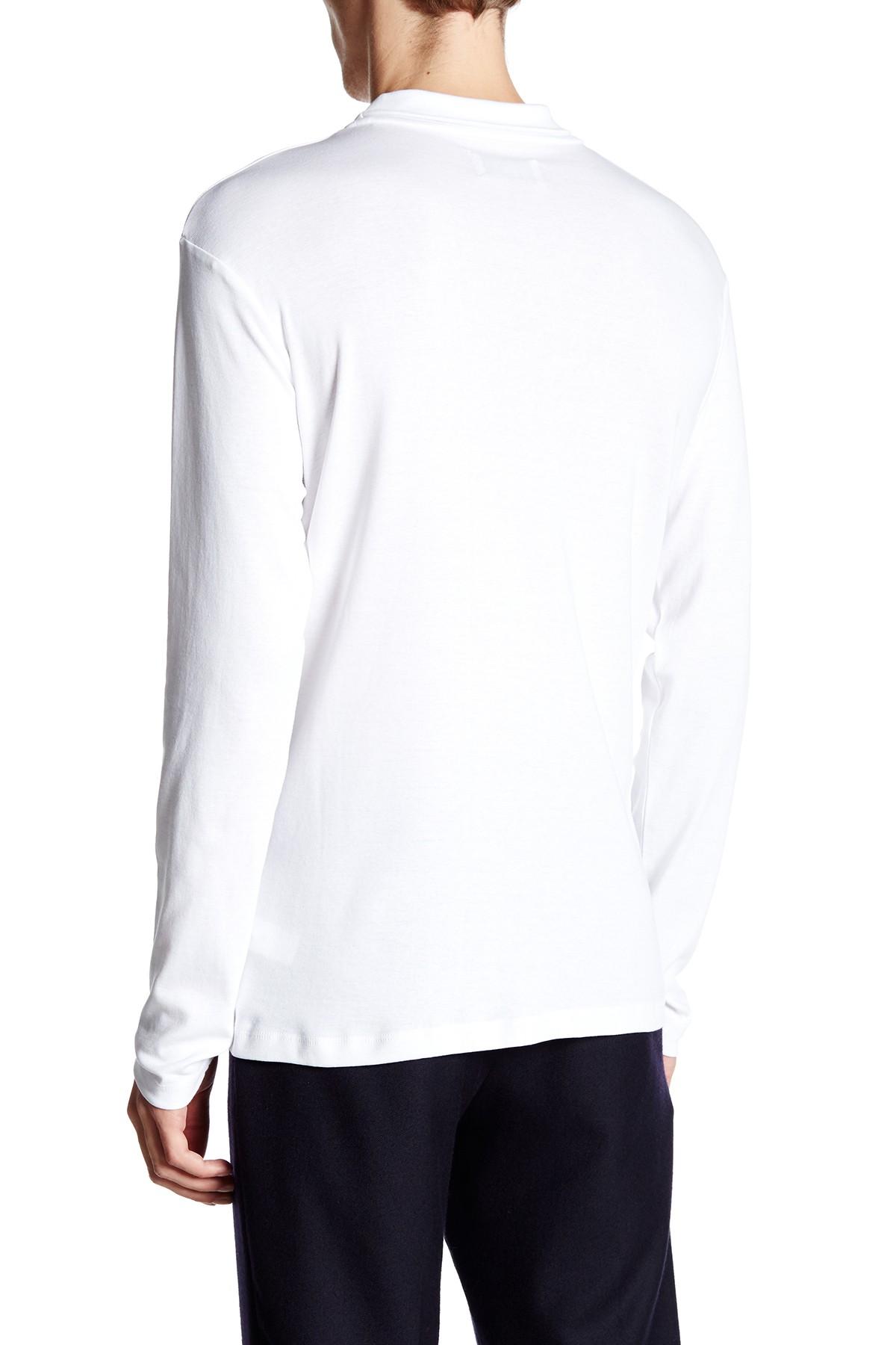Download Lindbergh Long Sleeve Mock Neck Tee in White for Men - Lyst