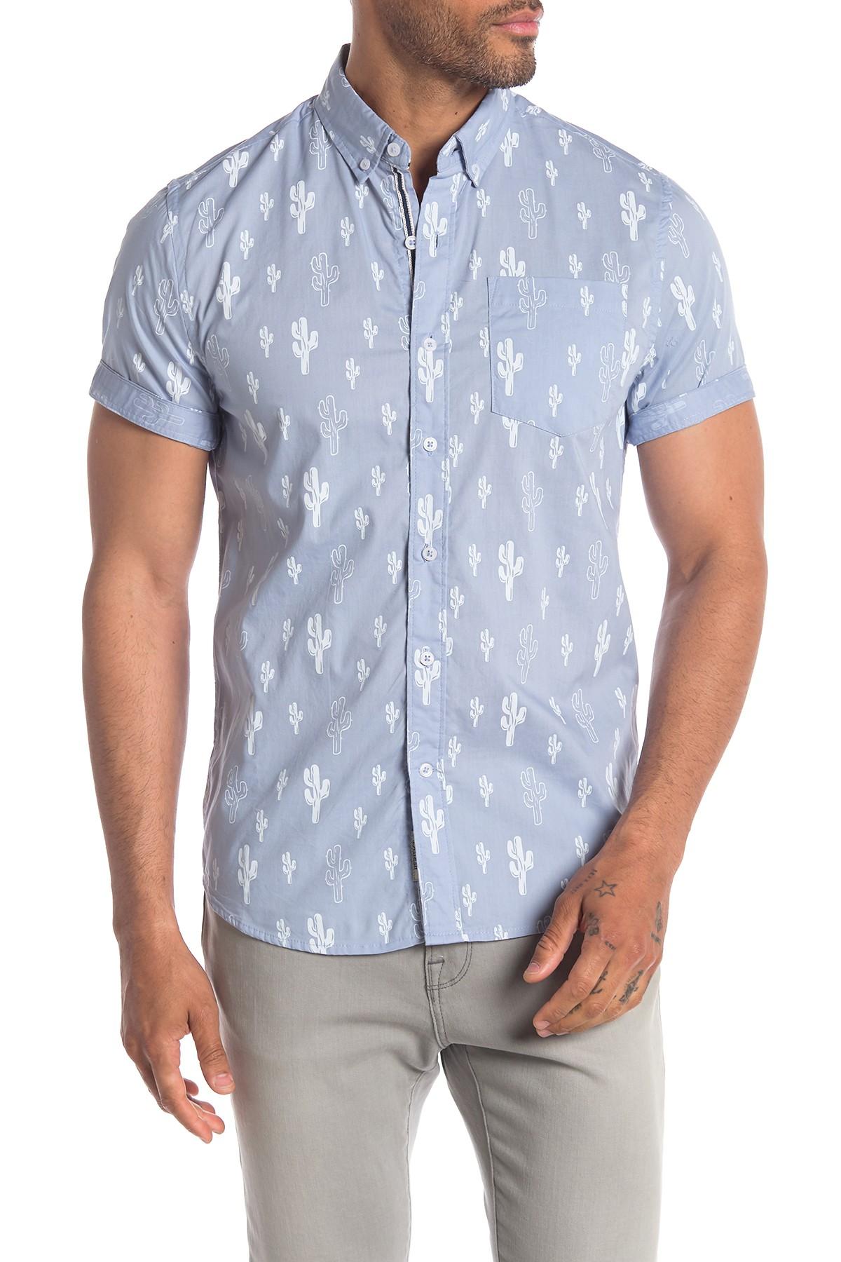 Heritage Short Sleeve Cactus Print Slim Fit Sport Shirt in ...