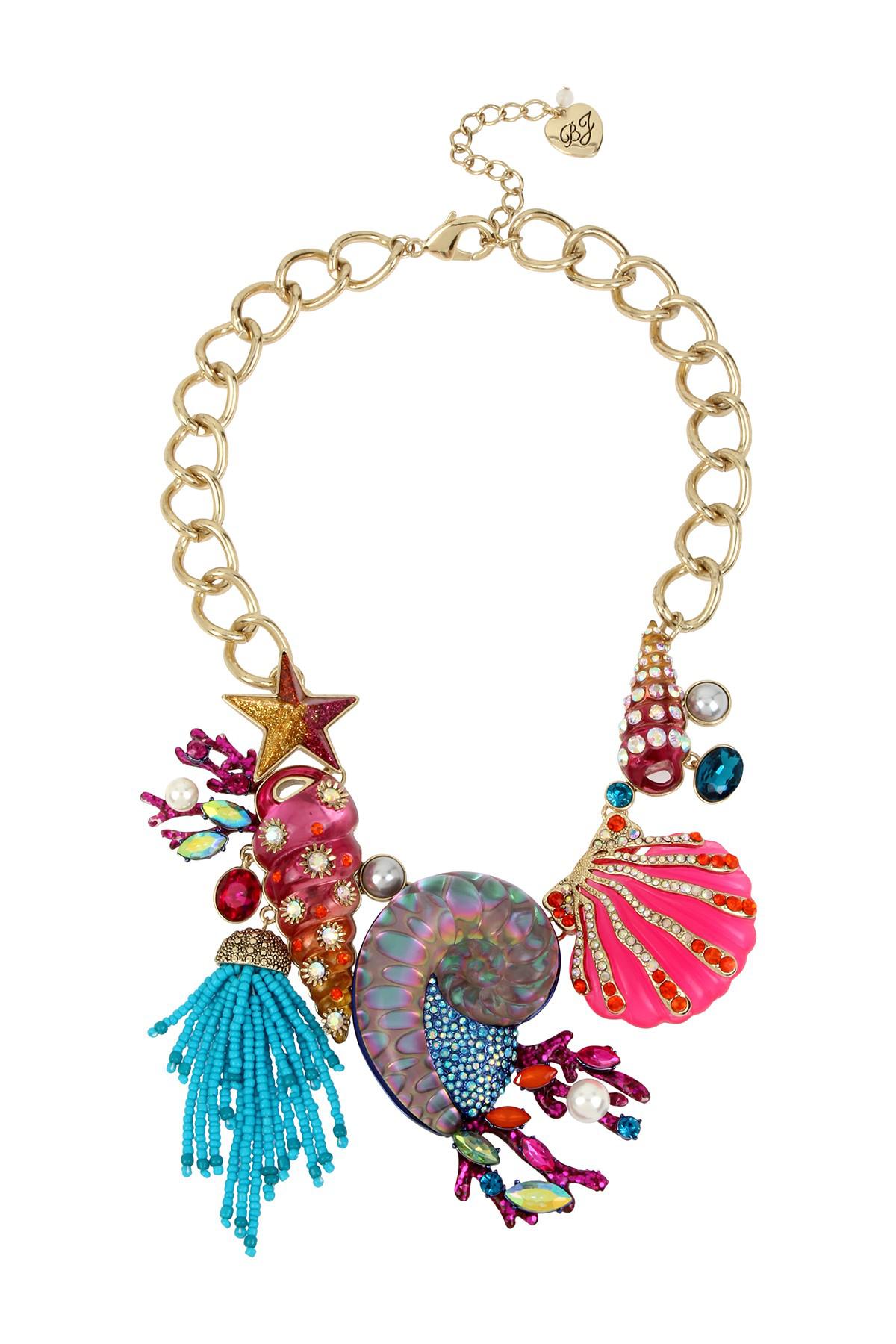 Lyst - Betsey Johnson Seashell Bib Necklace In Red