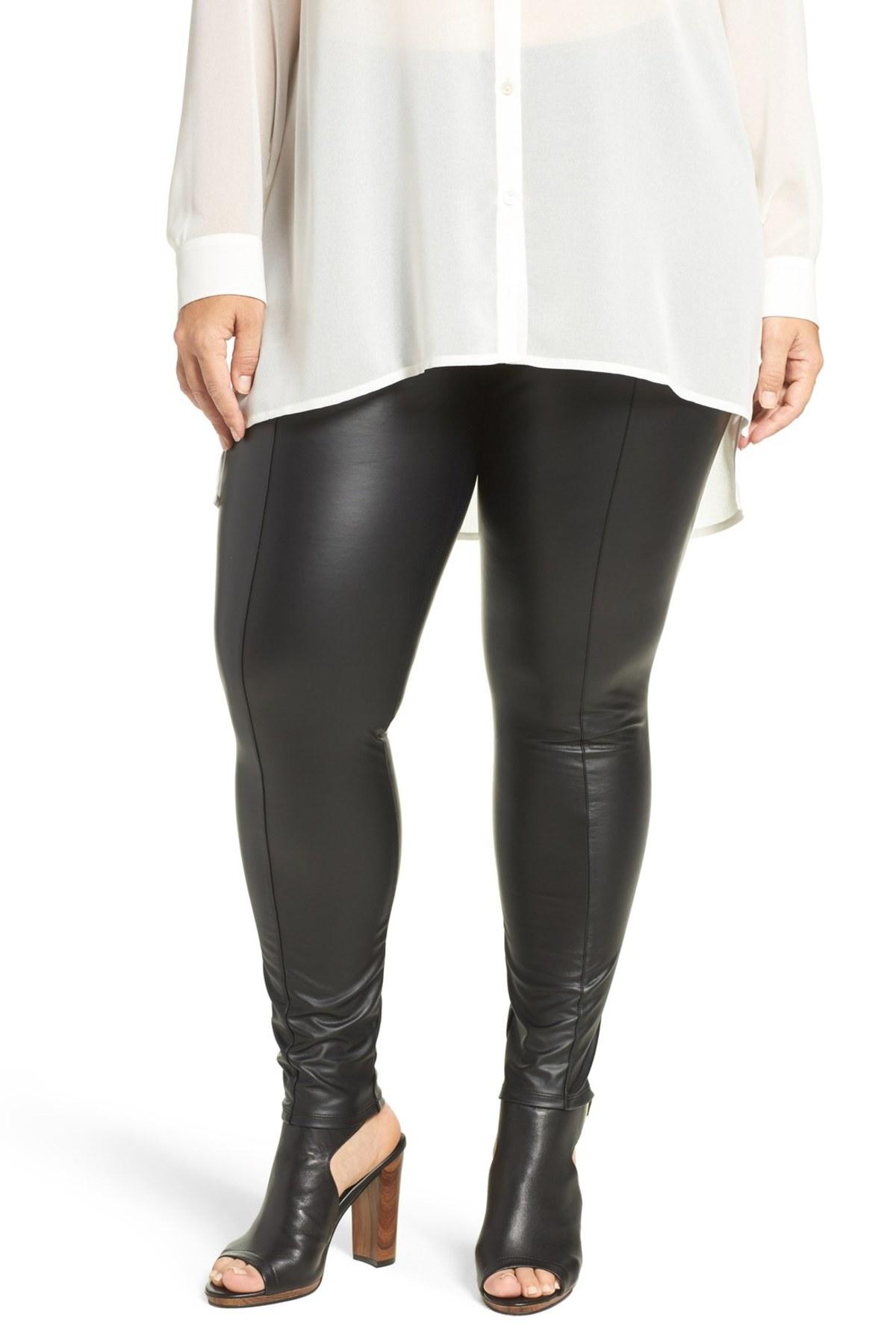 faux leather leggings red