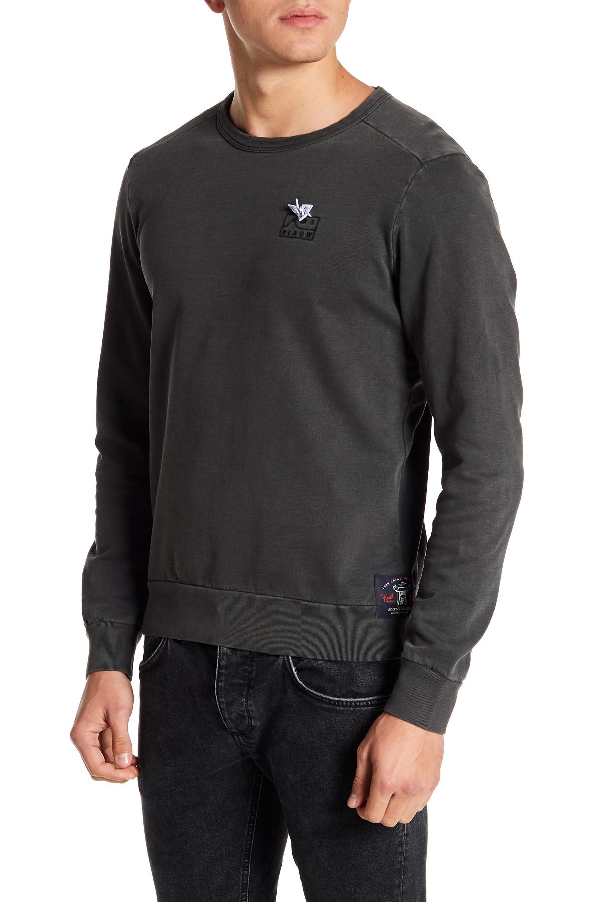 Scotch & Soda Garment Dyed Sweatshirt in Gray for Men - Lyst