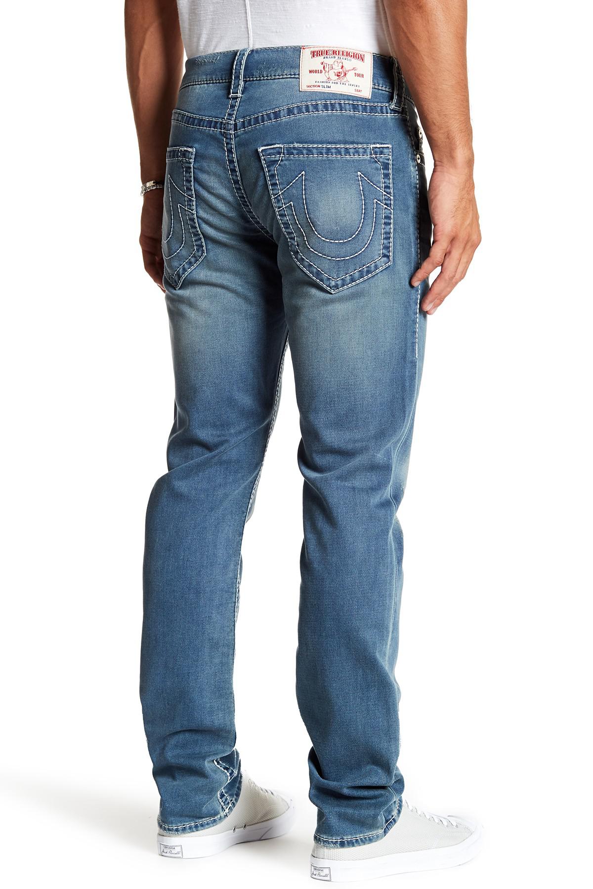 Lyst - True Religion Faded Slim Jeans in Blue for Men