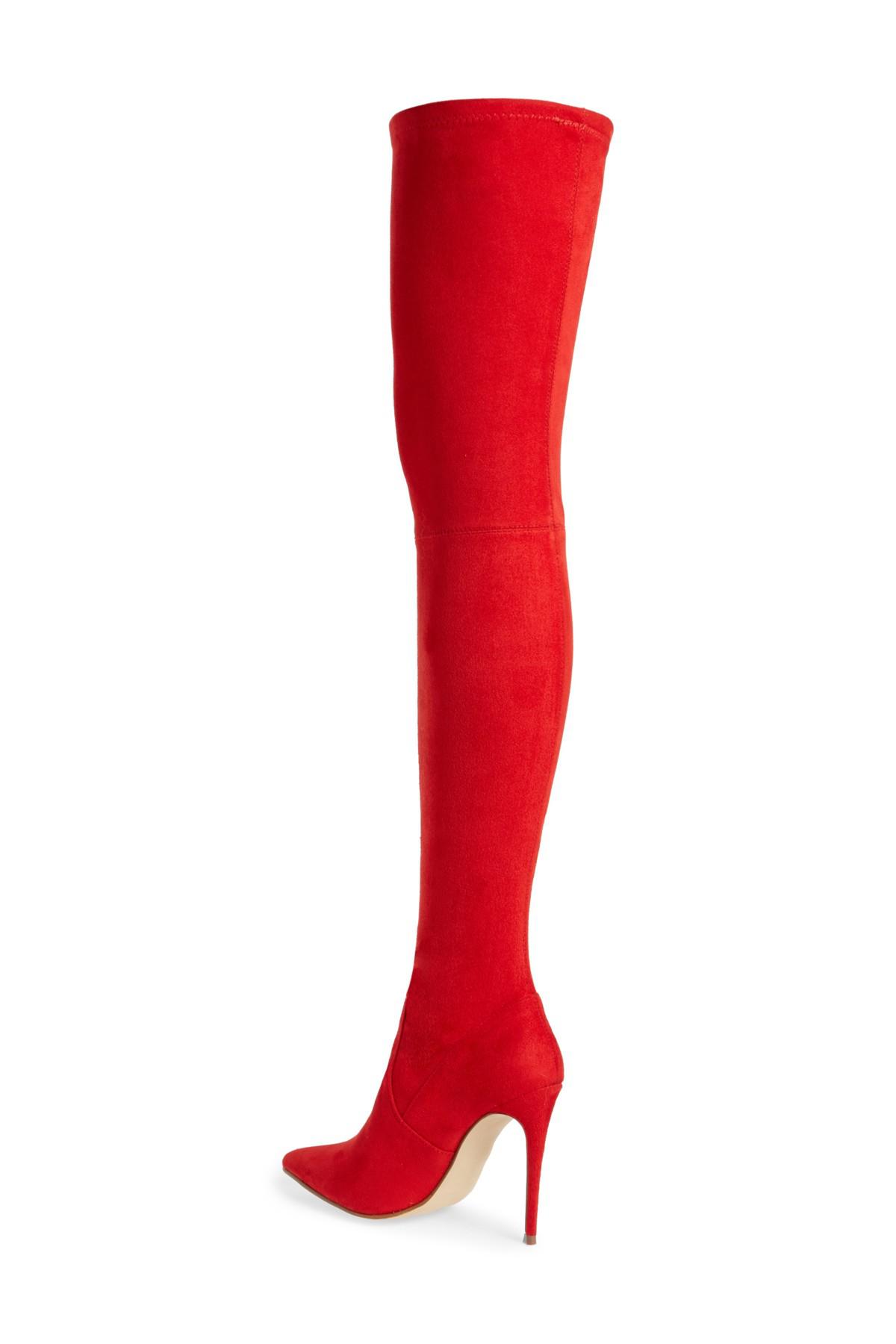 Lyst - Steve Madden Dominique Thigh High Boot in Red