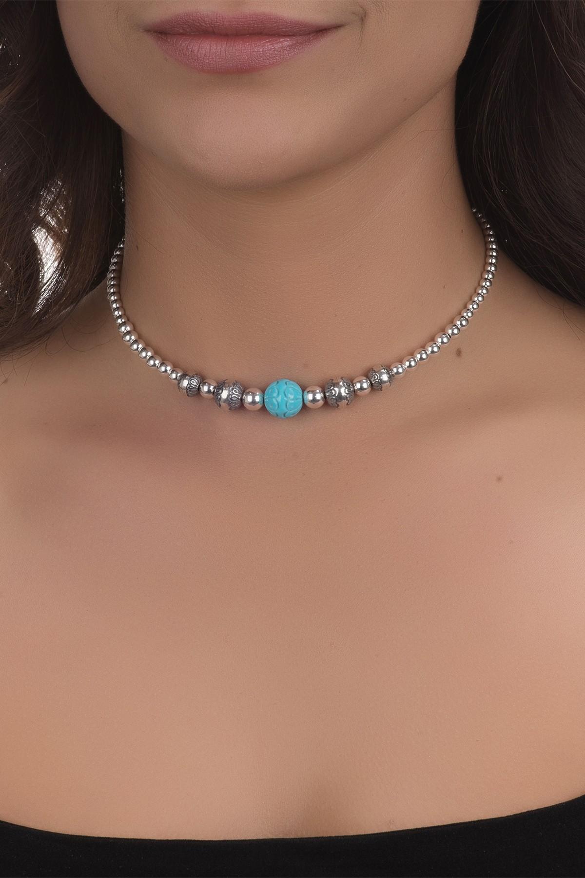 Lyst - Relios Sterling Silver Turquoise Accent Beaded Choker Necklace