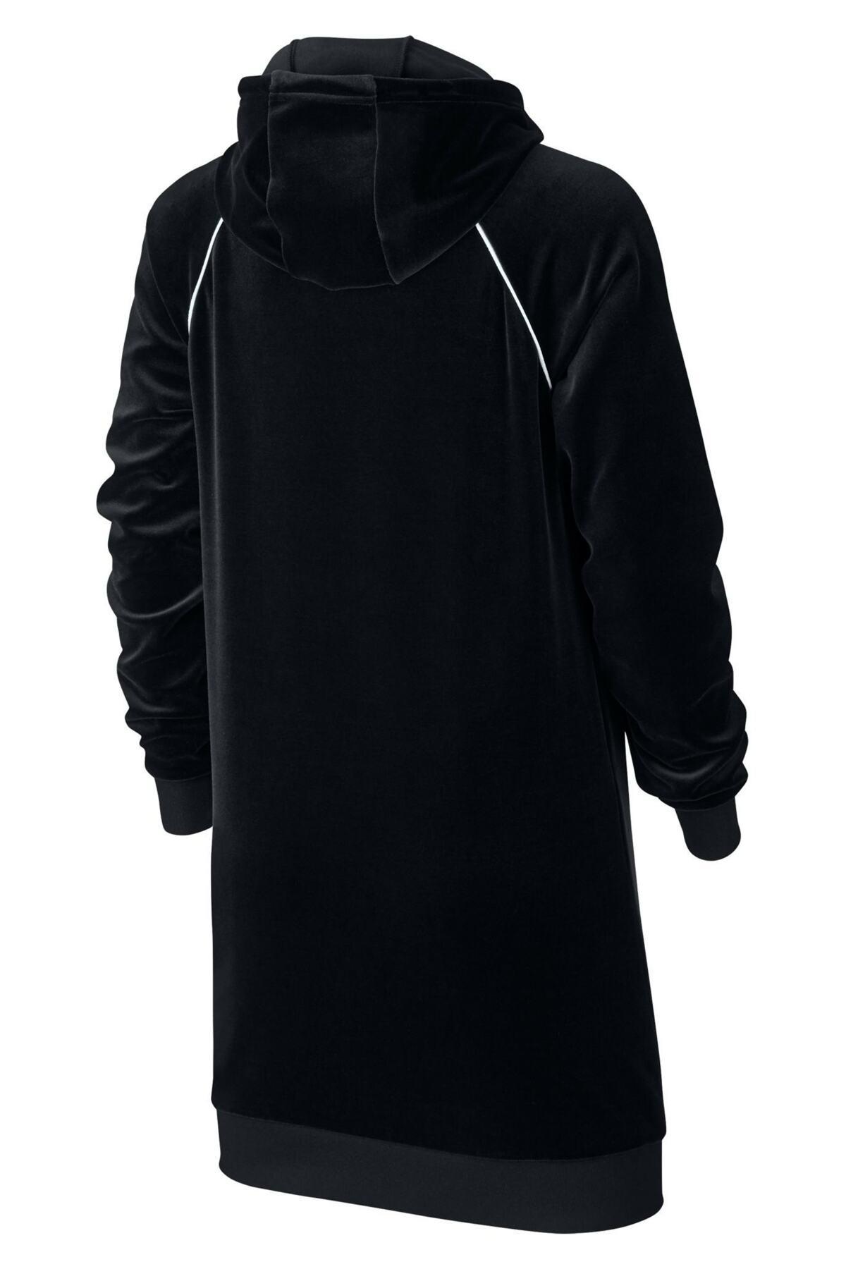 Nike Velour Hooded Dress in Black/White (Black) - Lyst