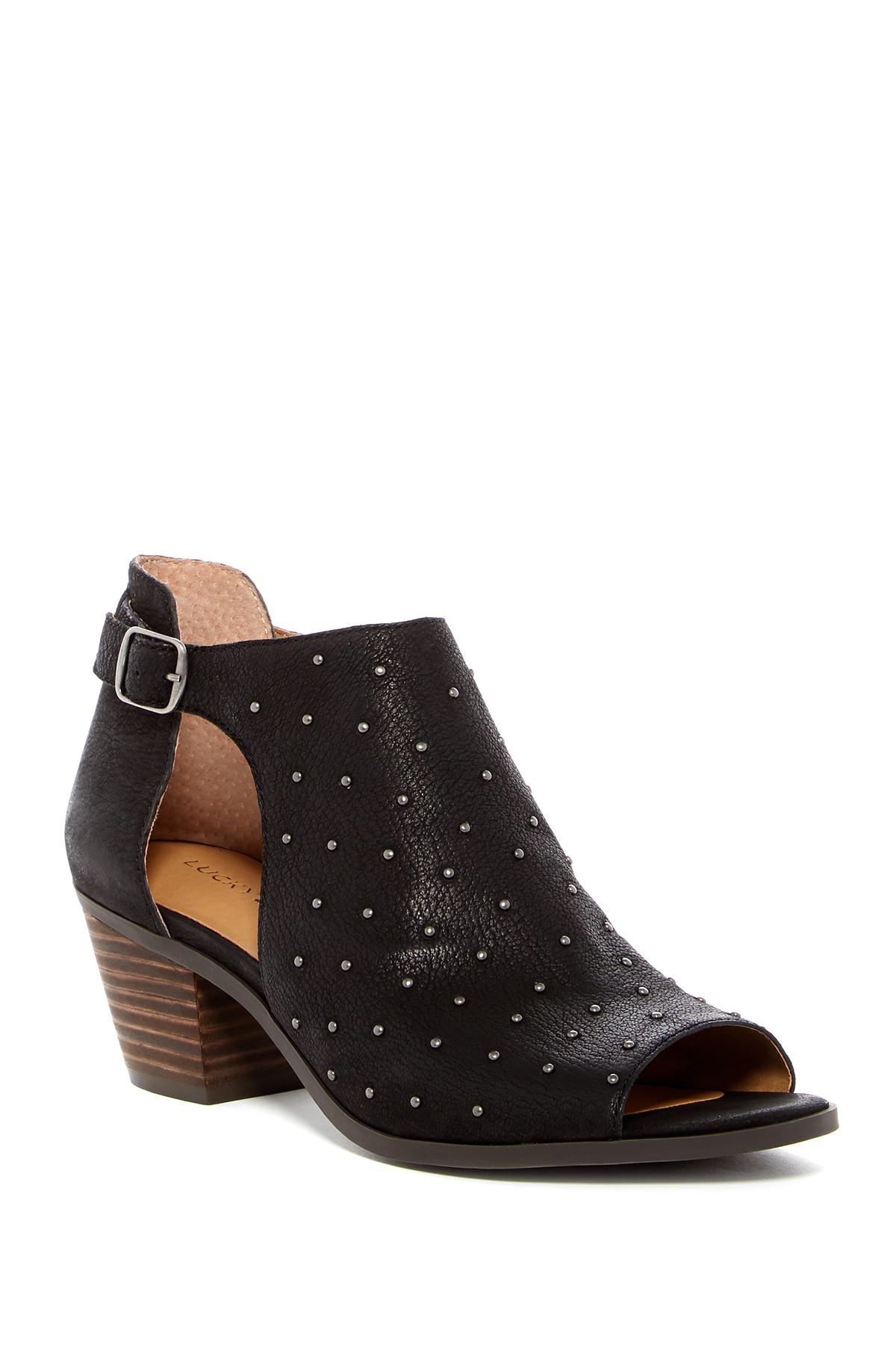 Lucky Brand Banks Open Toe Bootie in Black - Lyst