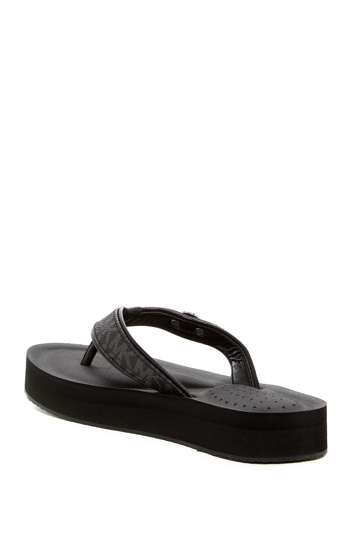 Lyst - Michael Michael Kors Gage Platform Flip Flops, Black Logo in Black