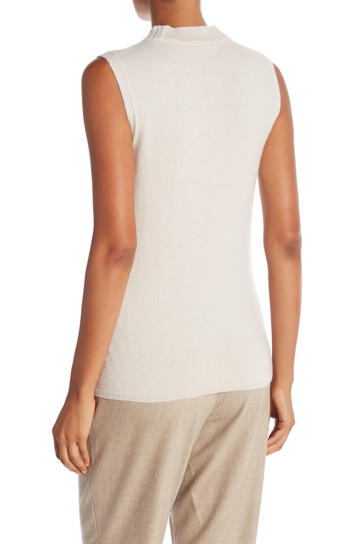 Download Lafayette 148 New York Rib Mock Neck Cashmere Tank Top in ...