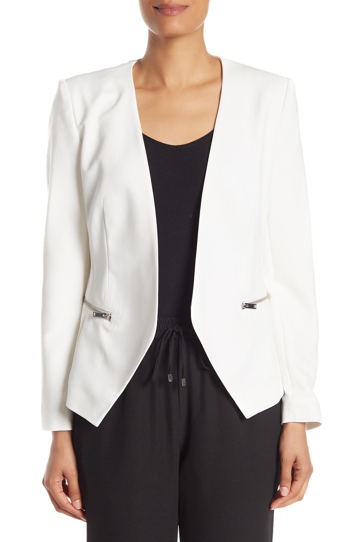 DKNY Structured Blazer in White - Lyst